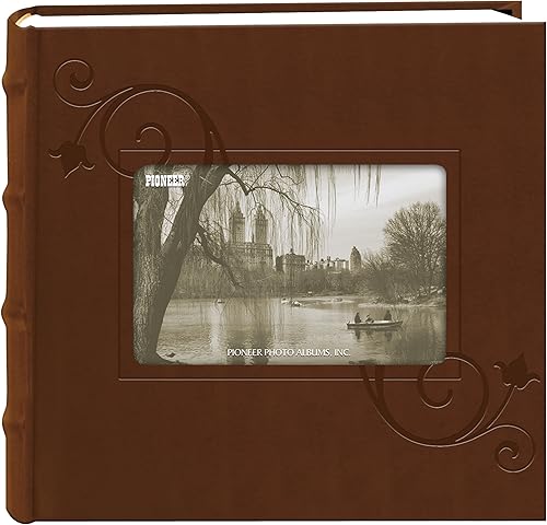 Pioneer Embossed Floral Marco para polipiel álbum de fotos, Brown (4"x6")