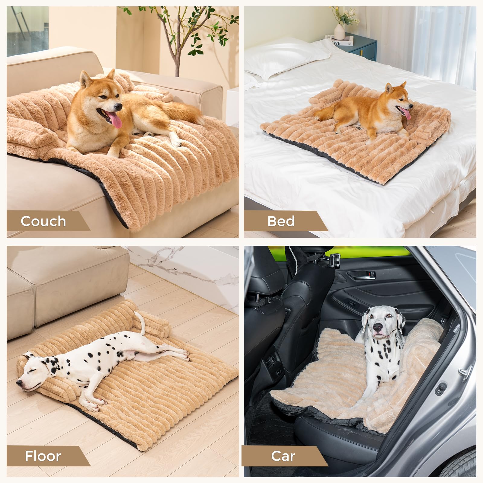 Avont Cama para Perros Grandes, Cojín para Perros Lavable y Antideslizante, Protector para Sofá con Funda Extraíble, Alfombrilla Acolchada para Mascotas Medianas y Grandes, 90x84 cm- M, Marrón