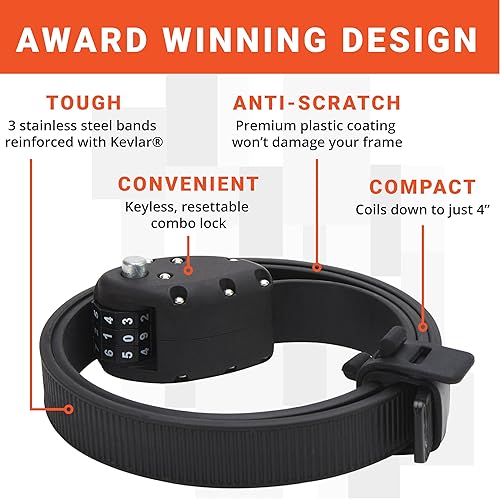 Miniatura 4 de OTTOLOCK Cinch Lock - Candado compacto antirrobo ligero para bicicleta, ideal para paradas rápidas, accesorios de bicicleta, negro sigiloso, 18