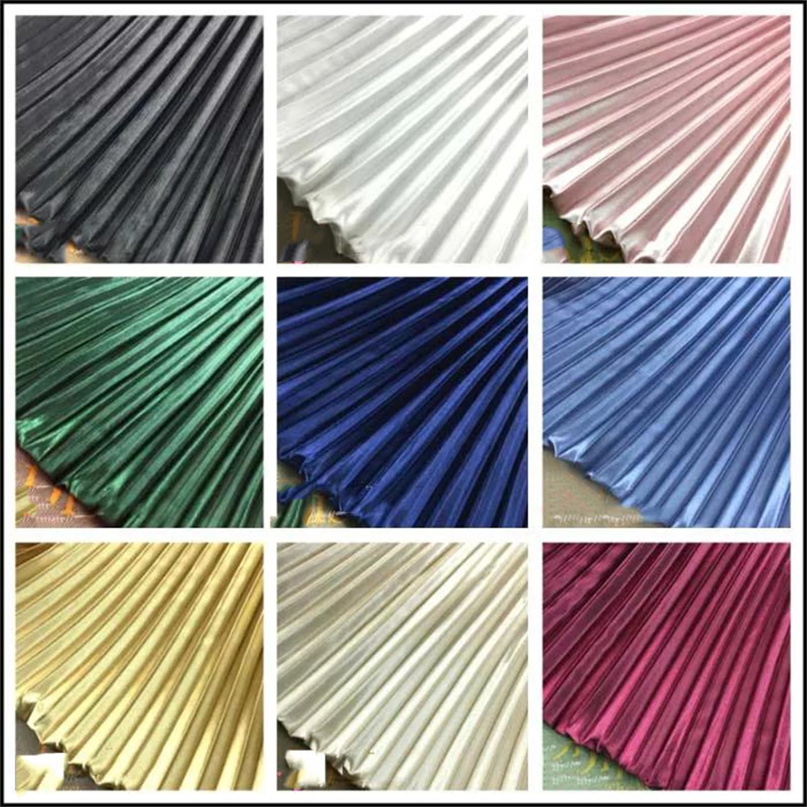 Tela de rayón plisada de 150 cm de ancho, color sólido, rayas grandes, hilo de imitación de órgano, transpirable, tejido de punto para hacer vestidos y faldas