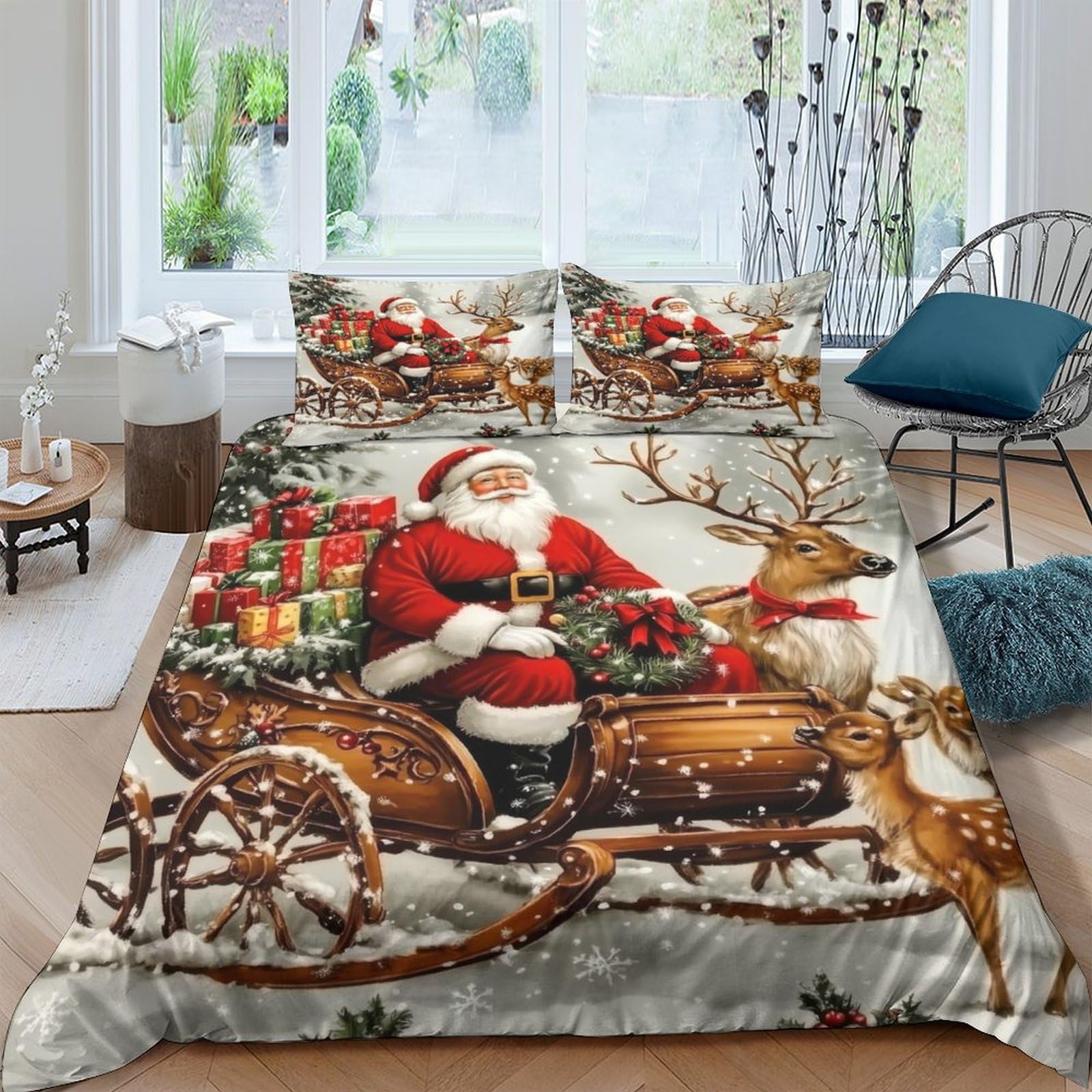 Housse de couette 3D Noël en microfibre douce pour ne plus avoir froid en hiver
