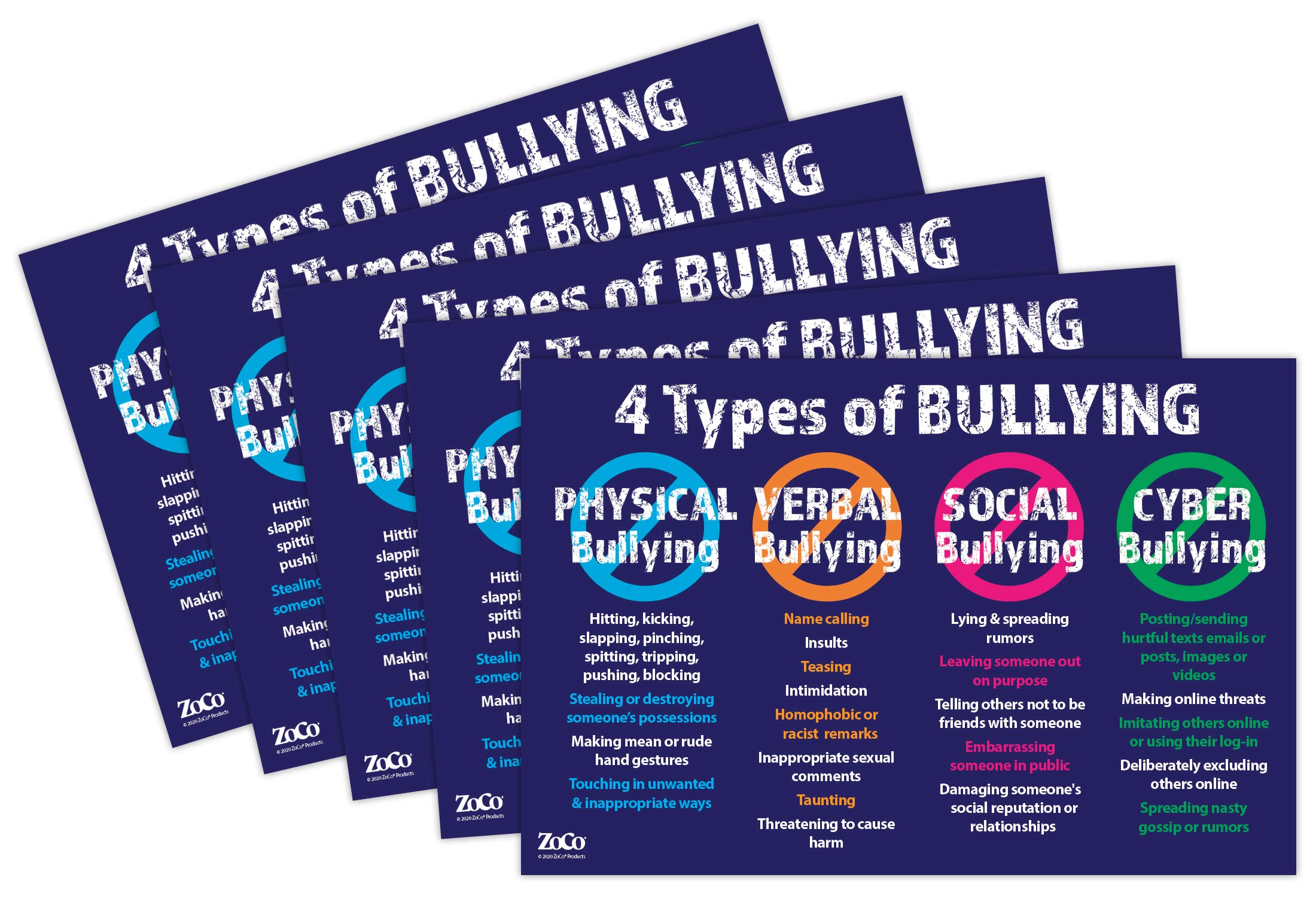 Buy Safety 4 Types of Bullying s (5 Pack) Anti Bullying s