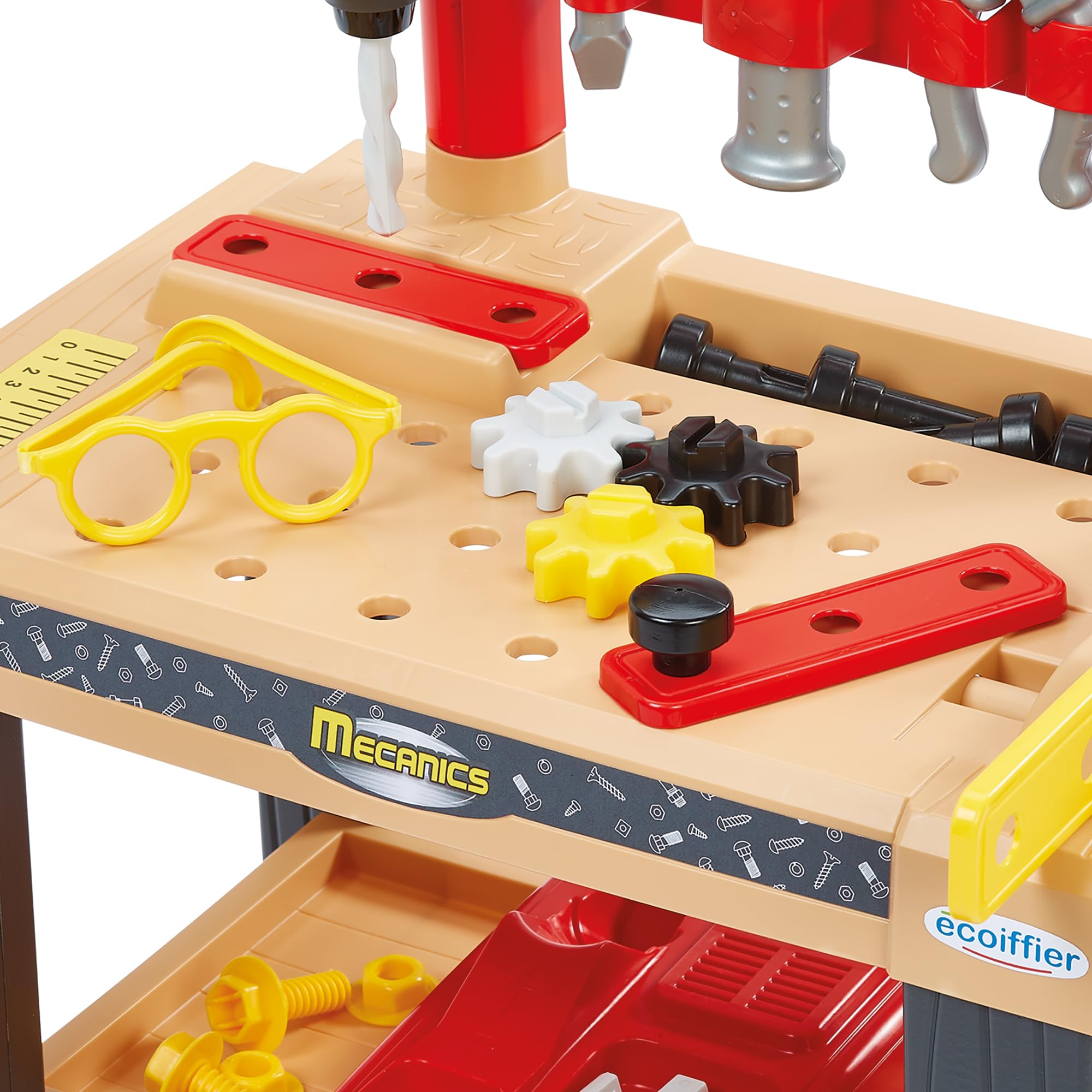 Ecoiffier Toys - 2429 - Duży stół warsztatowy z akcesoriami dla majsterkowiczów takich jak Les Grands - 29 elementów - Mecanics - Imitacja gry - Zestaw DIY - Od 18 miesięcy - Wyprodukowano we Francji