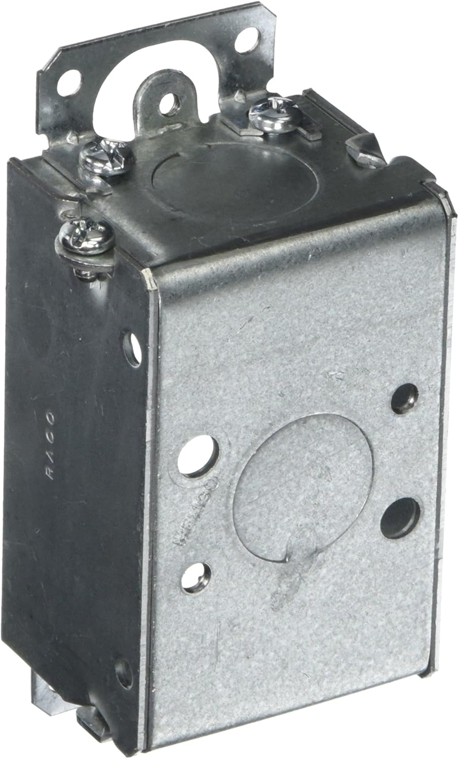 Raco 400 Switch Box, Gangable, 3 x 2, 1-1/2 Deep, Three 1/2 KOs & Plaster Ears, Gray
