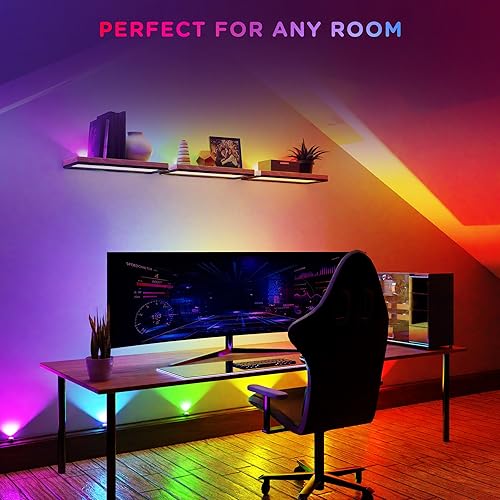 Miniatura 6 de Enbrighten Spectrum 84313 - Tira de luces LED USB con control remoto para interiores, 8 pies con 6 luces, RGBWIC, color blanco