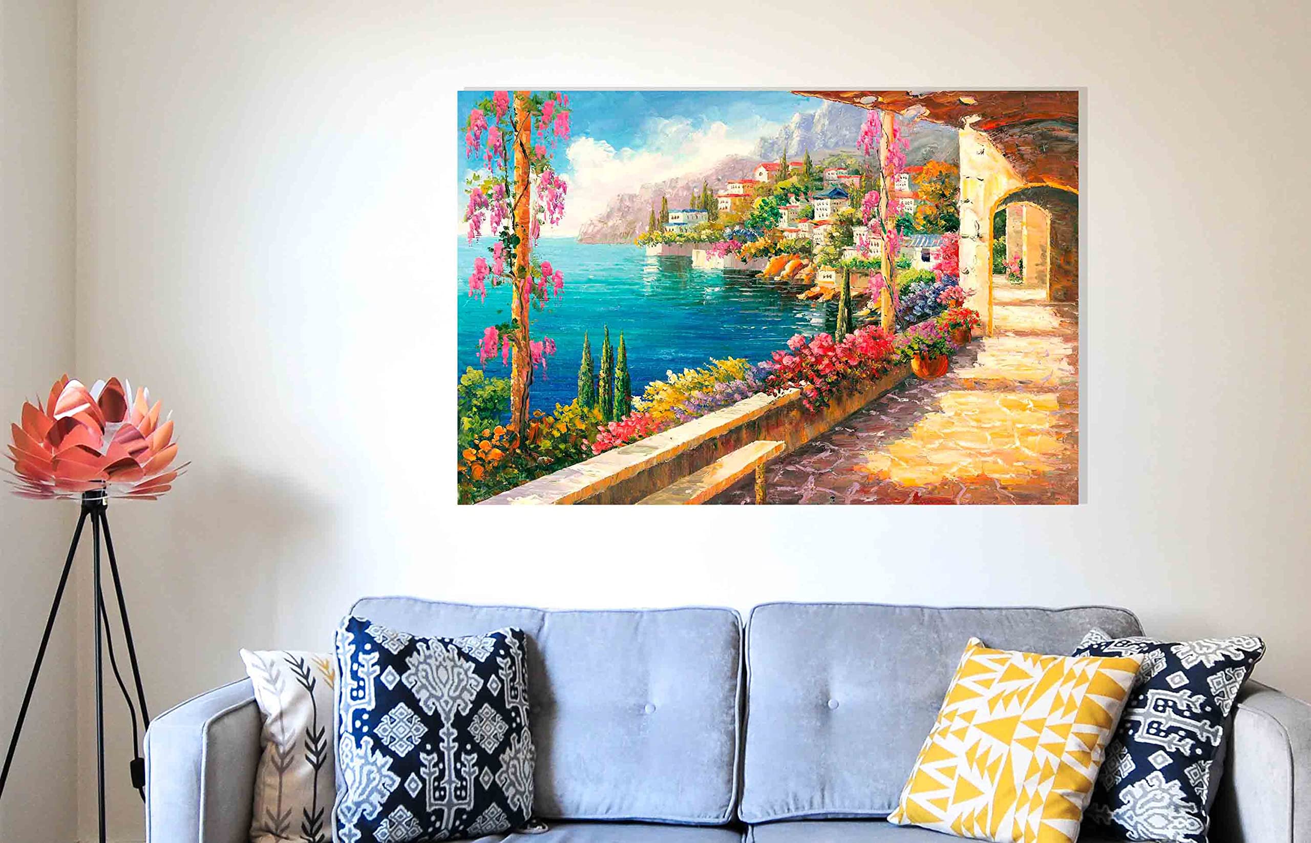 Tela Con Immagine Di Cascate Celesti In Islanda, Già Incorniciata Su Cornice In Legno, Stampa Digitale Di Alta Qualità Con Cornice, Nessun Poster O