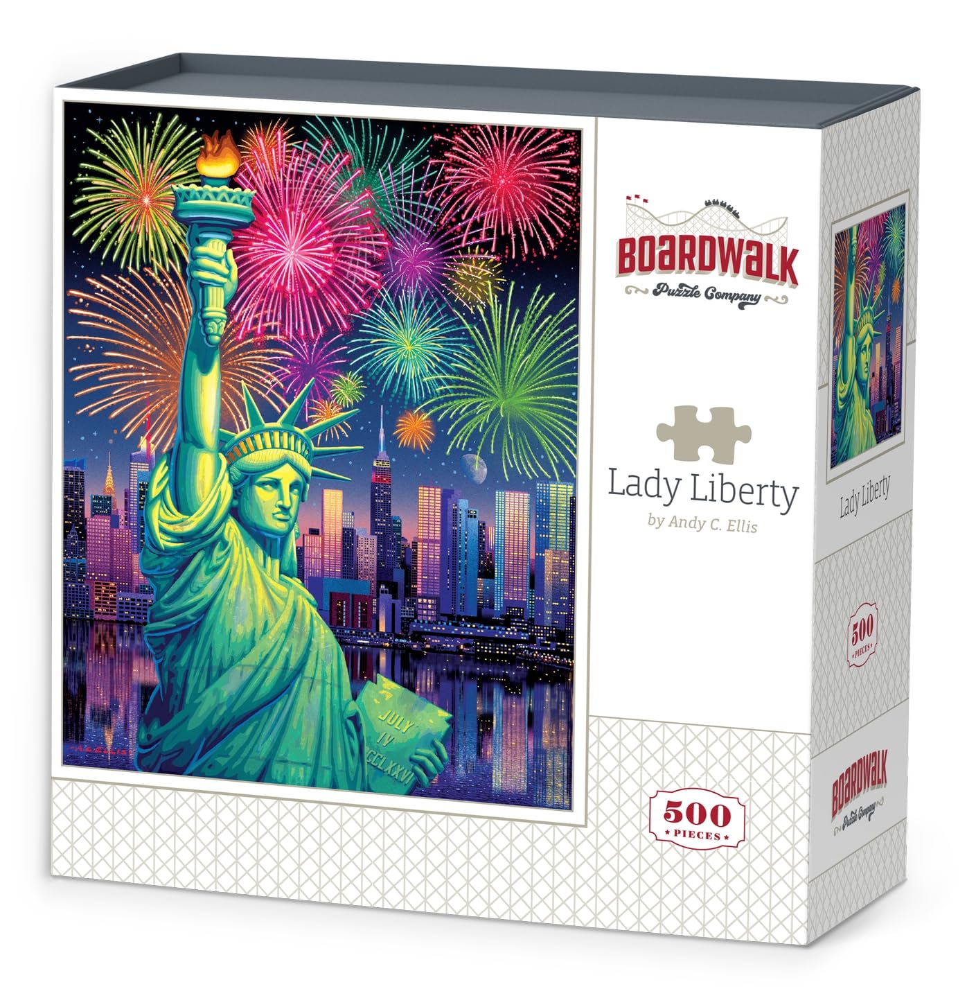 Lady Liberty by Boardwalk - 500 Piece Jigsaw Puzzle for Adults, Made in USA