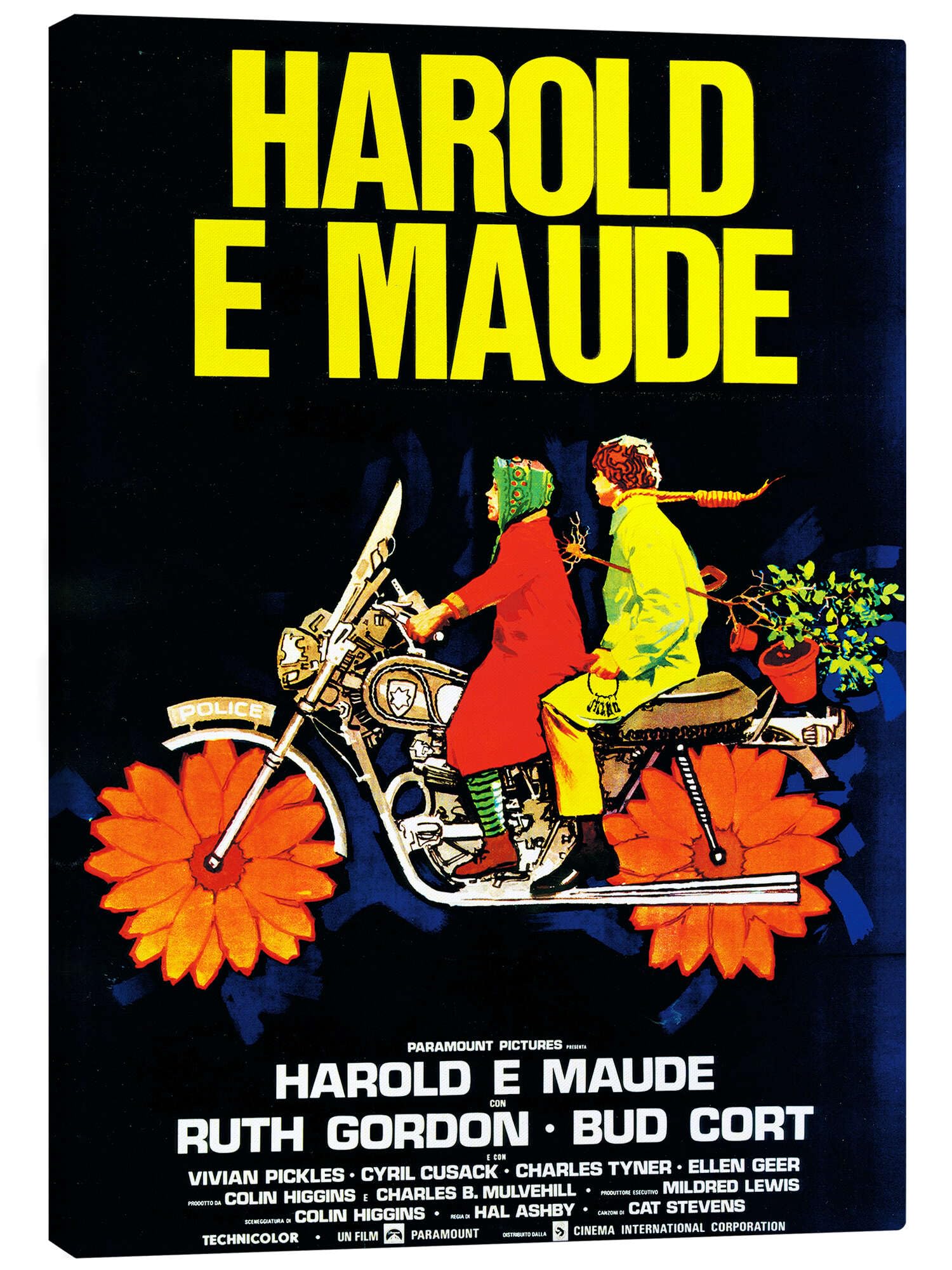 Posterlounge Harold und Maude (italienisch) Leinwandbild | 50 x 70 cm von Vintage Entertainment Collection Schwarz Wandbilder Wanddeko