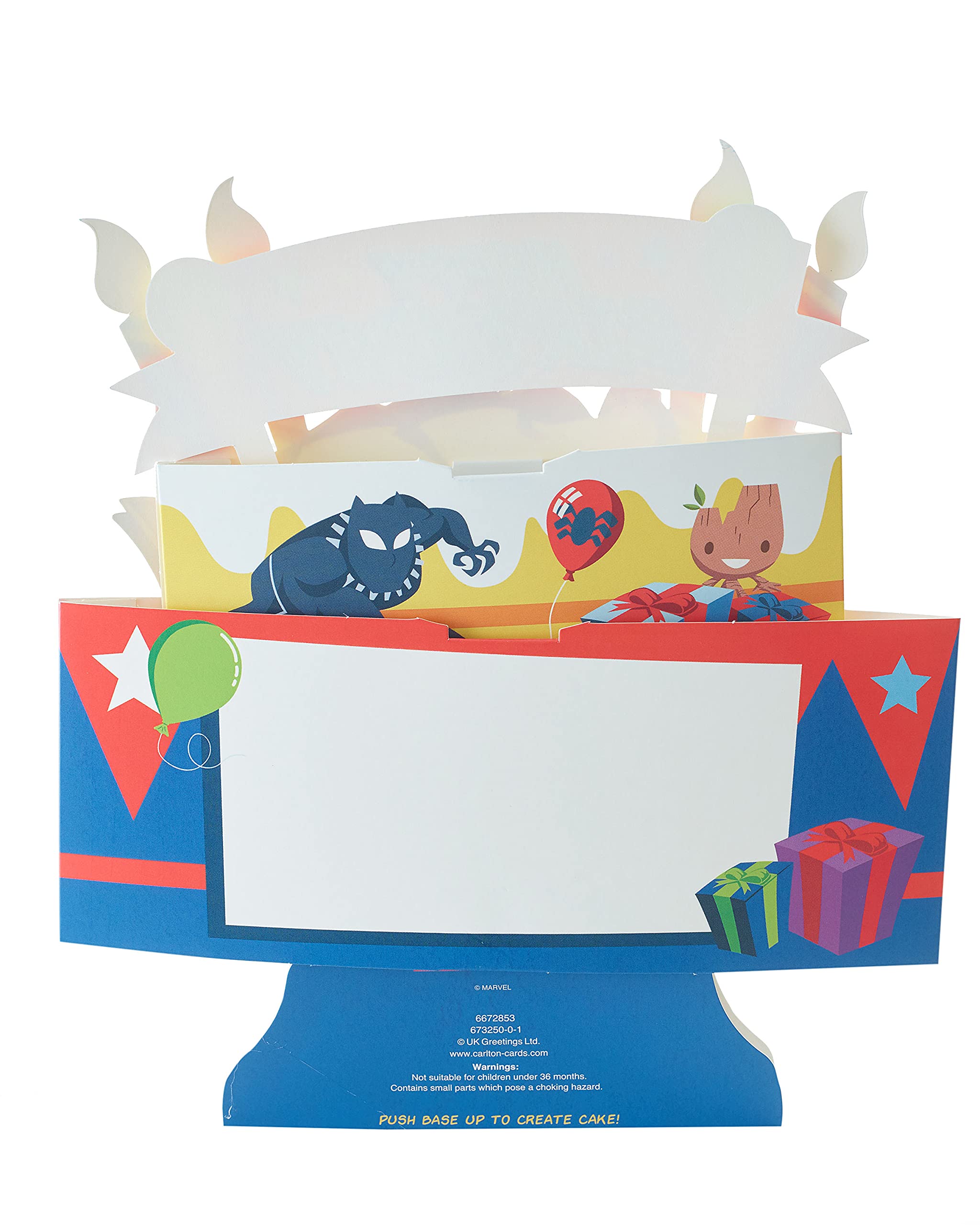 UK Greetings Marvel Avengers Birthday Card for Him/Boy - Pop-Up Cake Design