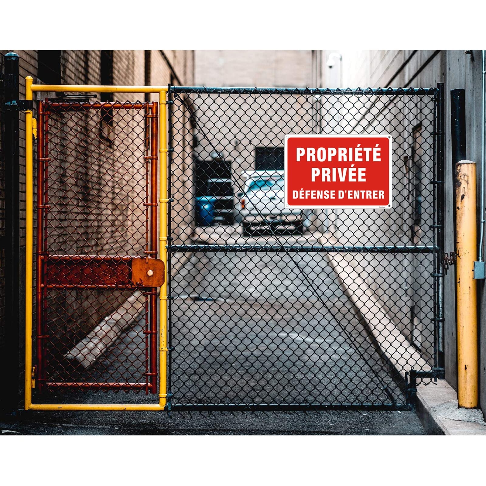 Lot De 2 Panneaux 'Propriété Privée' Et 'Interdiction D'accès' - Aluminium Réfléchissant - Résistant Aux Intempéries - Pour Extérieur