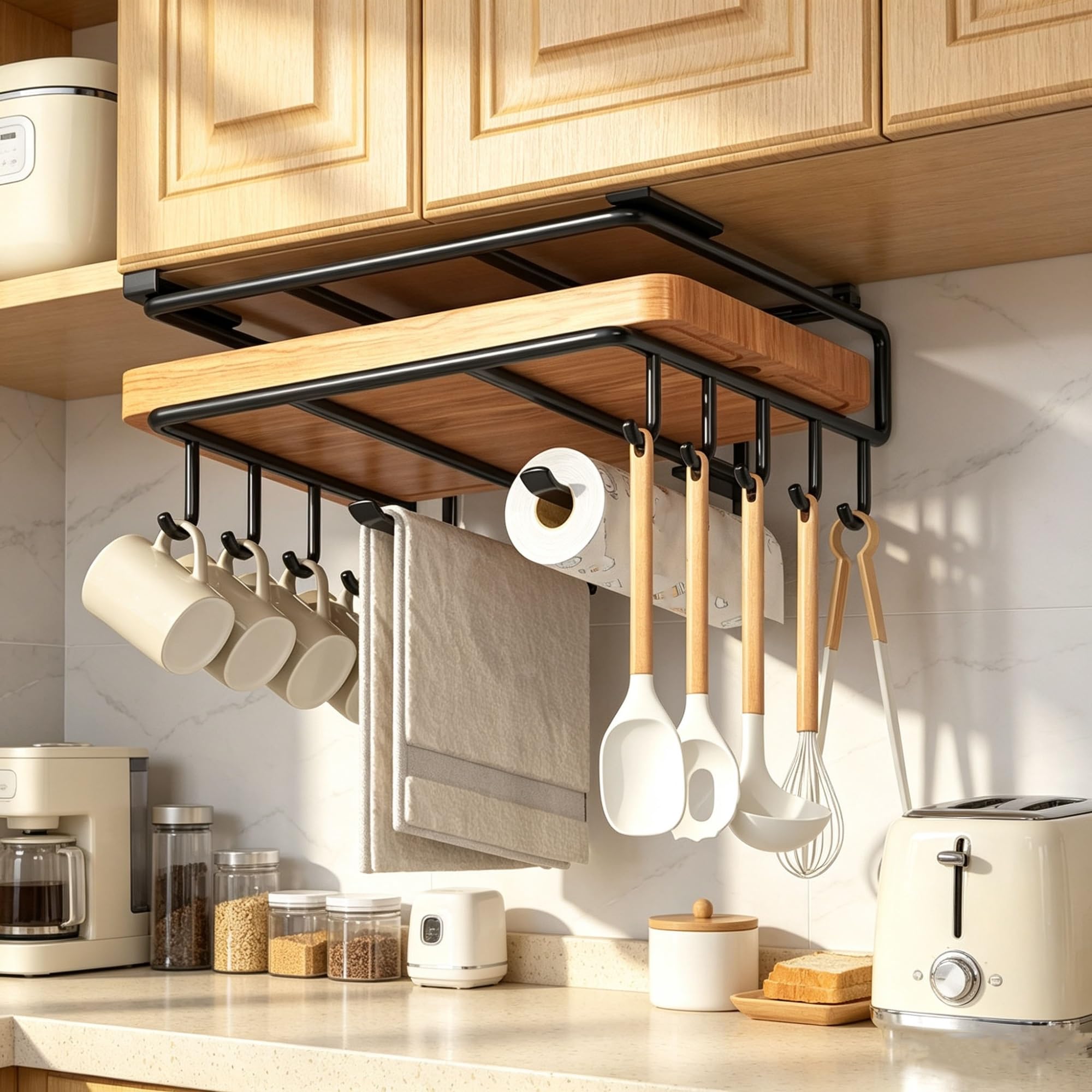 Porta-coperchio da appendere, portaoggetti multifunzionale | Senza fori, for riporre la cucina salvaspazio