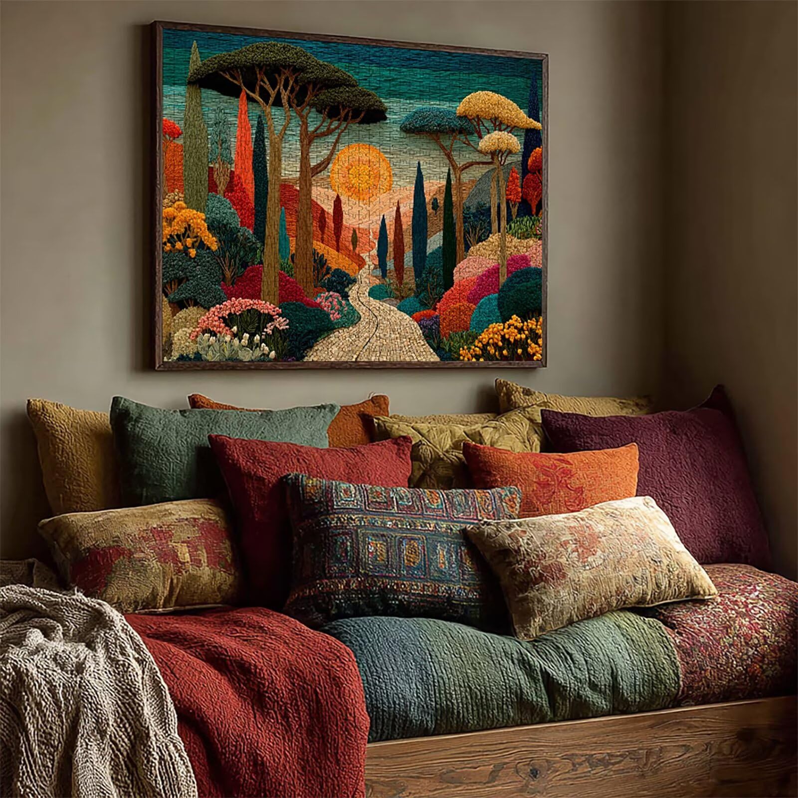 Puzzle Arte con Scatola Tramonto, Pianta Puzzle Legno 2000 Pezzi Adulti 99x70cm, Attività di Intrattenimento ad Alta Difficoltà, DIY Classici Gioco, Jigsaw Per Tutta La Famiglia, Estate Regalo, 2-4634
