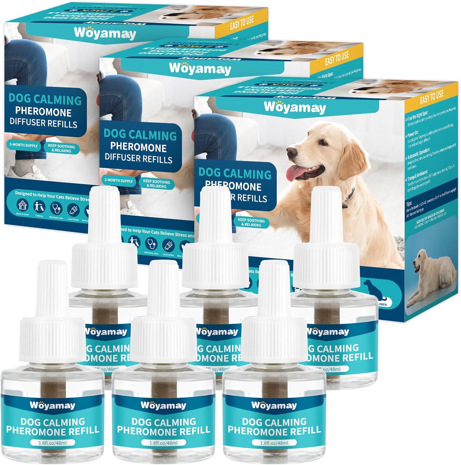 Woyamay Dog Calming Diffuser Refills 6 Pack Dog