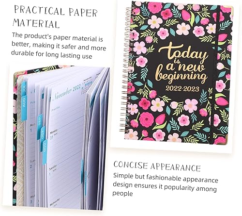 Miniatura 8 de MAGICLULU 3pcs Planner Office Notebooks Daily Goals Notebook Writing Pads English Agenda Notebook Appointment Book 2023 Notes Taker 2022 Calendar