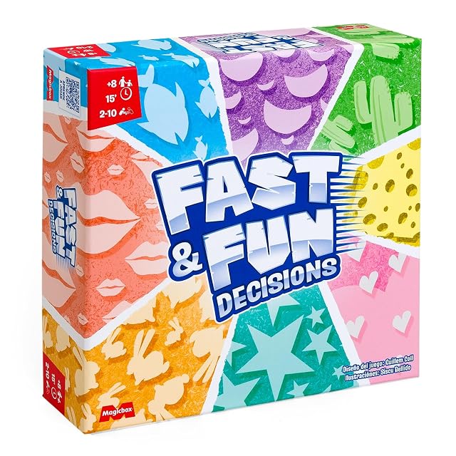 MAGICBOX Fast and Fun Decisions – Juego de Mesa Familiar y en Equipo, Juego de Cartas de Imaginación y Deducción – 2-10 Jugadores, +8 Años, 15 Min – Juego Divertido para Niños y Adultos