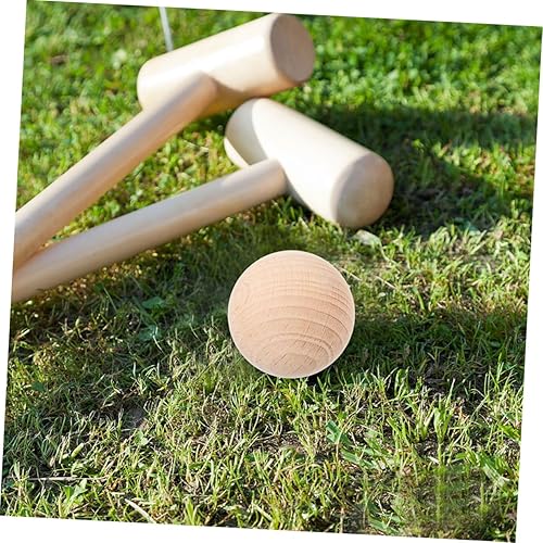 Miniatura 5 de Juego de 5 bolas de madera para croquet, repuesto para actividades de ocio, juego de croquet, reunión familiar