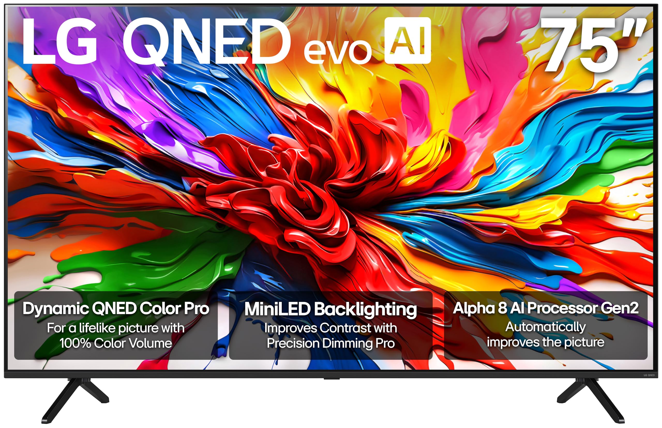 LG 75-Inch Class QNED evo AI QNED92A Series Mini LED 4K Smart TV w/Dolby Atmos, Dolby Vision, HDR10, AI Super Upscaling 4K, Filmmaker Mode, Wow Orchestra, Alexa Built-in (75QNED92AUA, 2025)