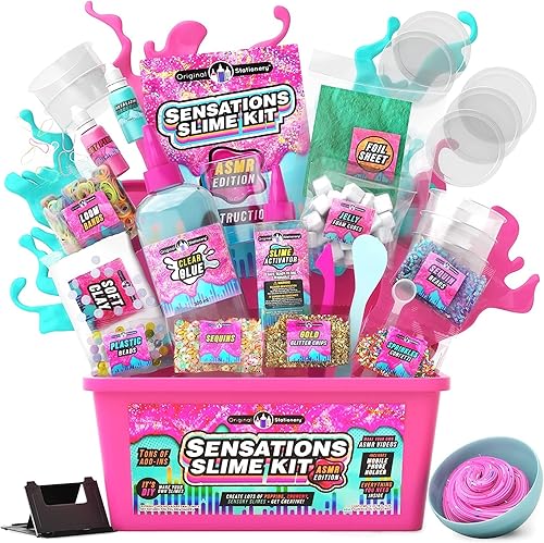 Original Stationery Kit de fabricación de limo - Pequeño multicolor sin perfume - Kit de slime ASMR para niños a partir de 7 años - Juego de