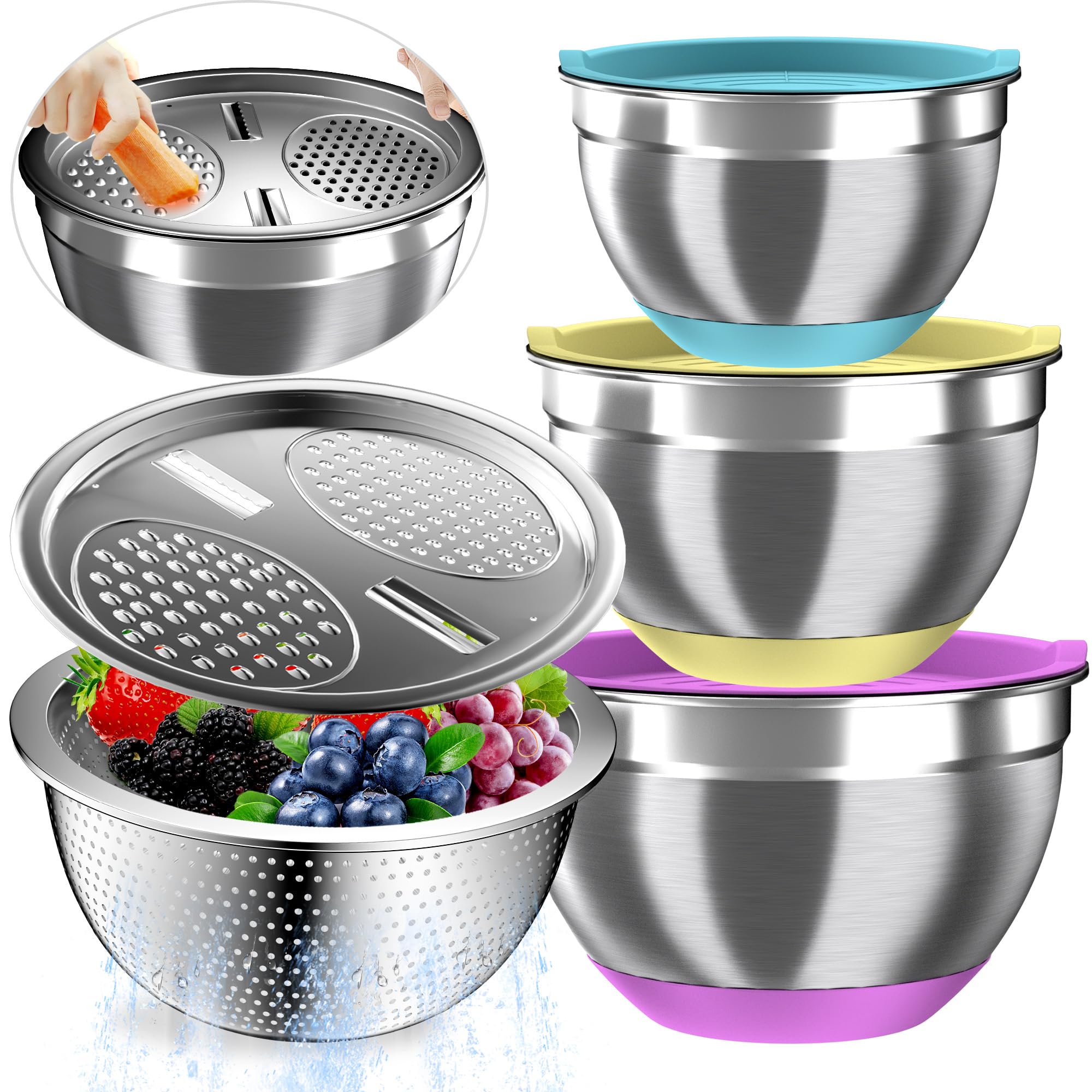 Nicdiet Mixing Bowls with Airtight Lids
