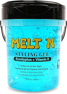 EBIN NEW YORK – Melt’N Styling Gel Eucalipto Y Vitamina E – Unisex – 480 ml – Hidratación, Frescura Y Fijación Confortable Para Tu Peinado Diario