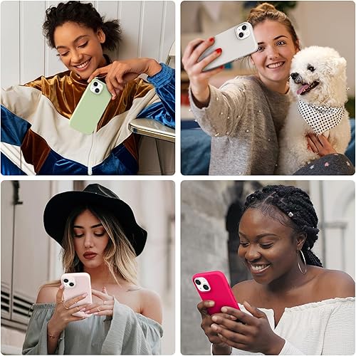 Miniatura 2 de AOTESIER Funda a prueba de golpes para teléfono 15, silicona ultradelgada con forro de microfibra suave antiarañazos, funda protectora de cuerpo