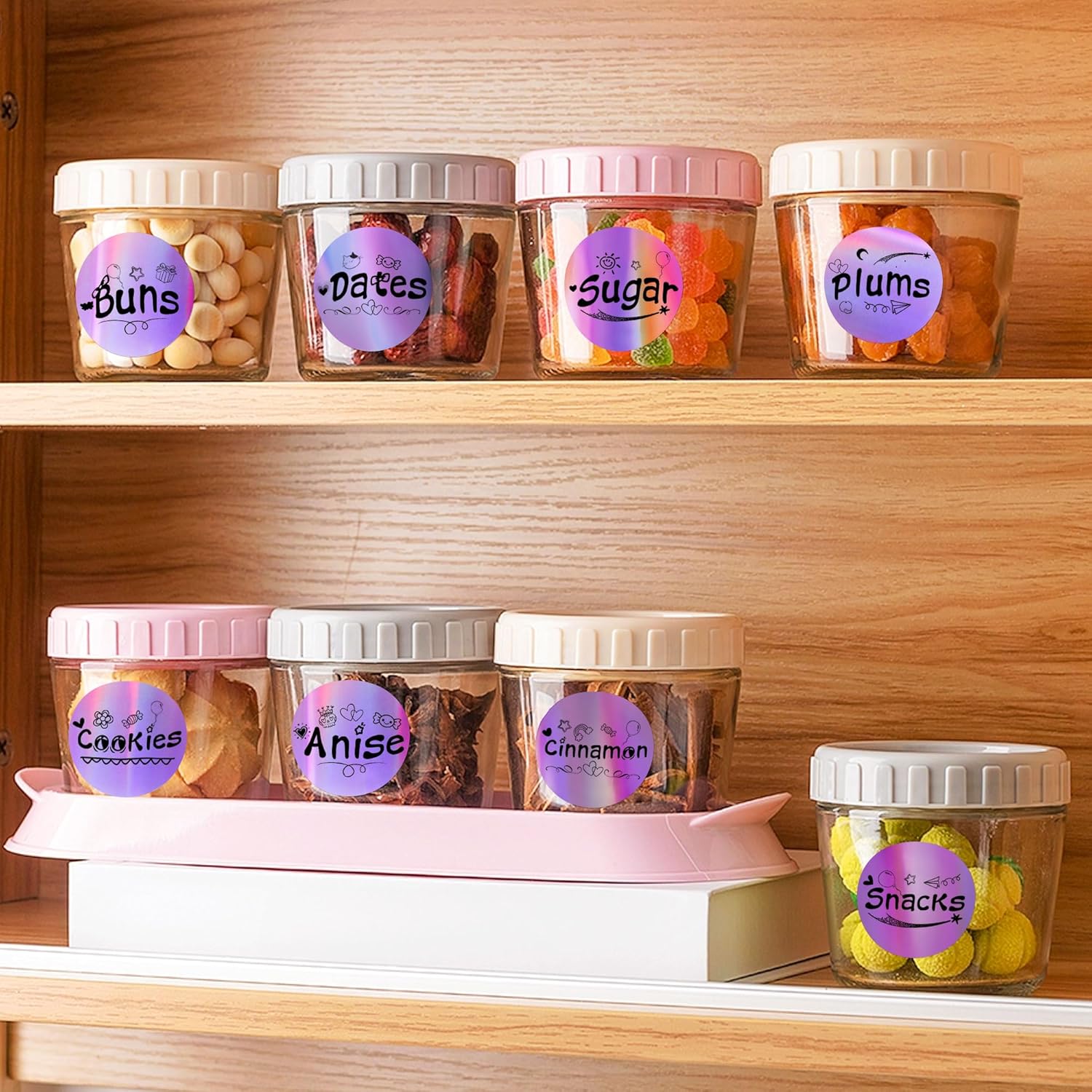 JOYIT 2'' Purple Holographic Thermal Labels - 400pcs Round Thermal Printer Labels, Waterproof Thermal Printer Stickers for Logo Design, Name Tag, Thanks Card, Address, QR Code, 400 Labels/Roll(Purple) - Image 3