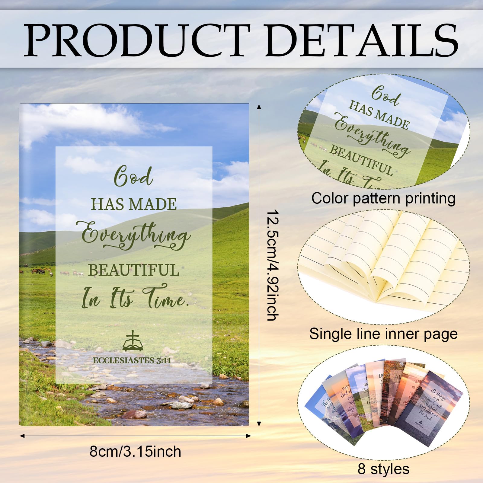 YXSJAS 32Pack Bible Notebooks Christian Gifts Set Bulk Christian Scripture Inspirational Scripture Ballpoint Pens Motivational Christian Gifts for Teacher Friend Coworker Church Gifts - Image 2