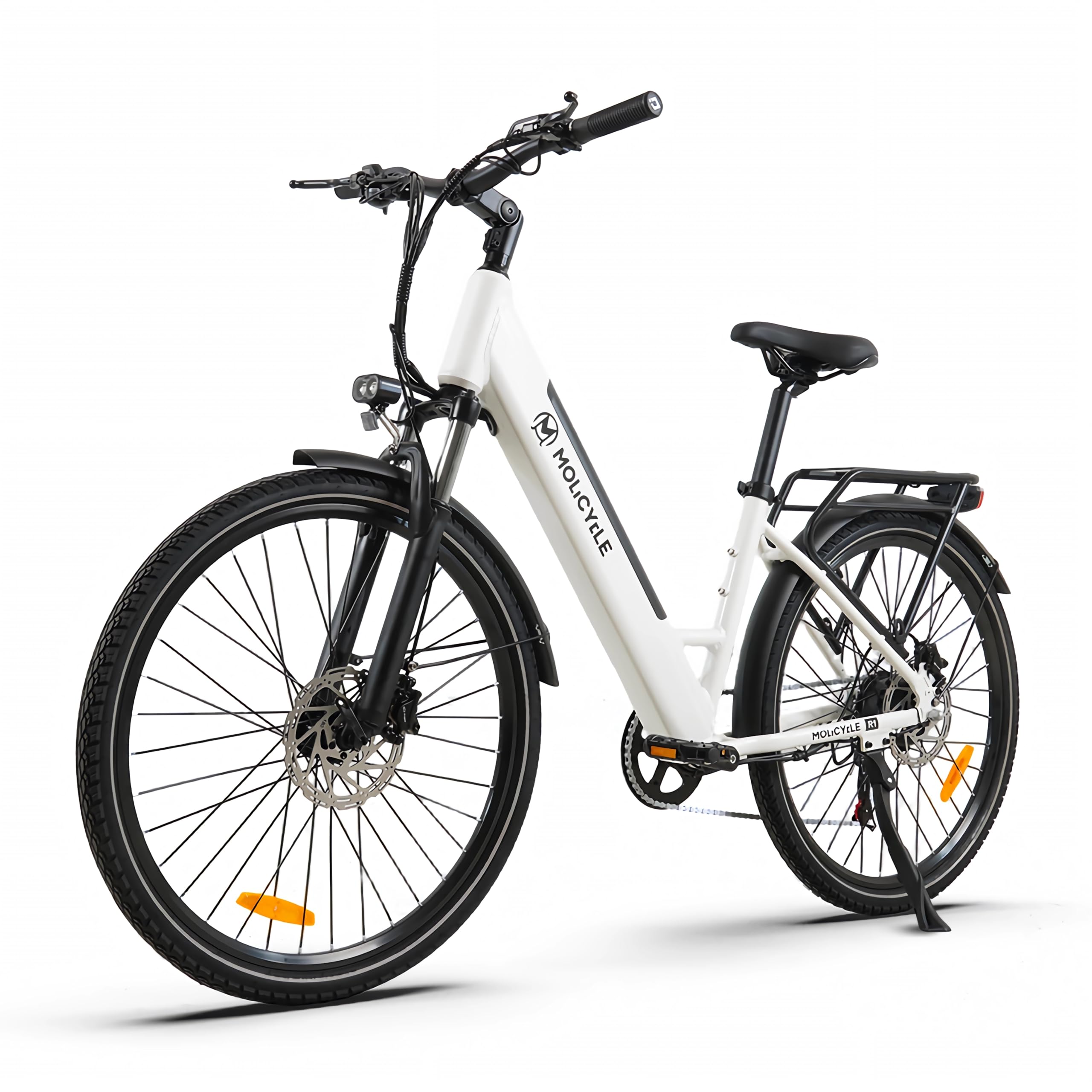 R1 E-Bike Damen 27.5 Zoll Tiefeinsteiger Trekkingrad E-Cityrad | 36V 14.5Ah Wechselakku, Bis zu 110km, 7 Gang Schaltwerk, 250W Heckmotor, Hydraulische Scheibenbremsen, EU-konform