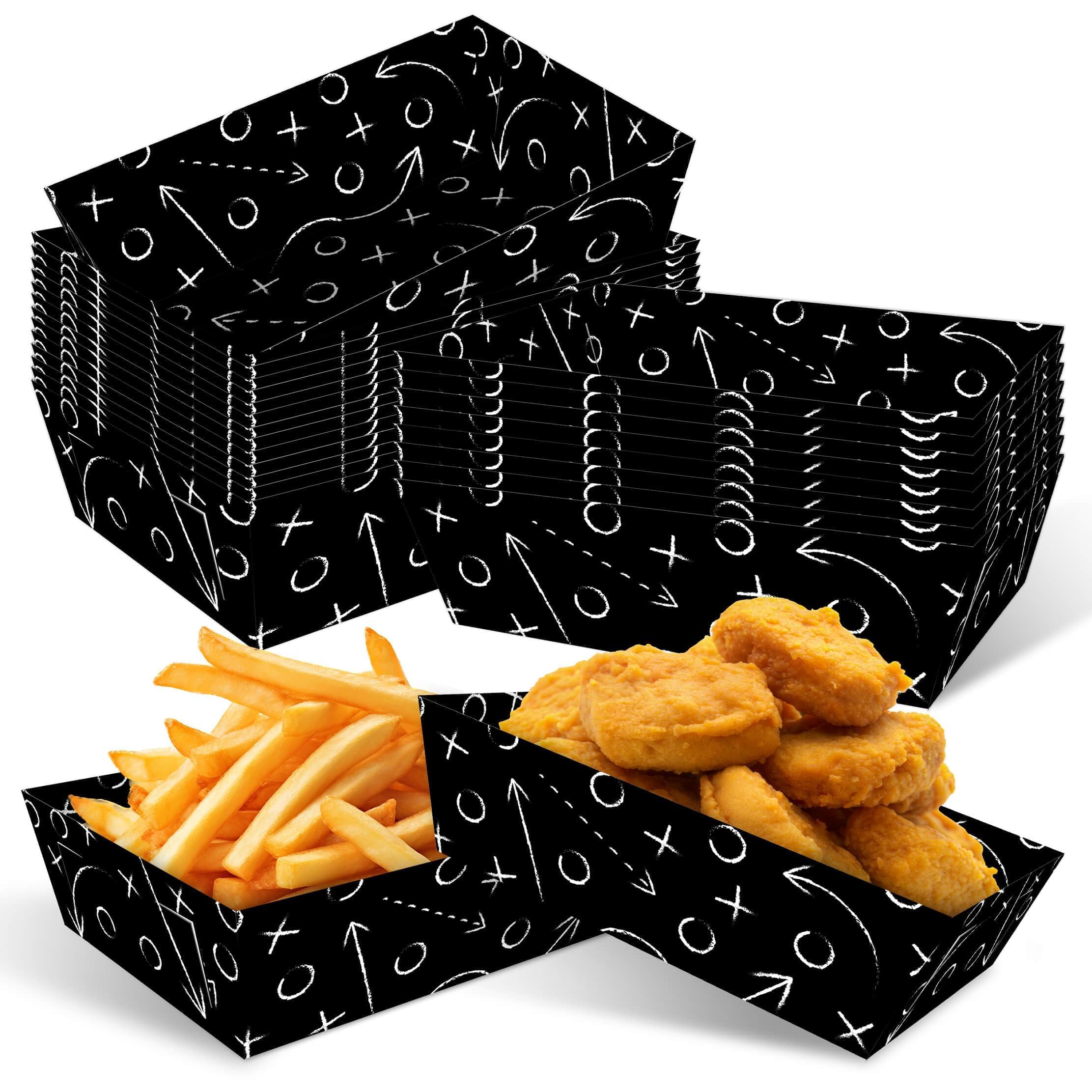 Football Paper Food Trays 36pcs Food Serving Boat Nacho Trays Disposable Snack Bowl for Touchdown Football Birthday Party Supplies Decorations