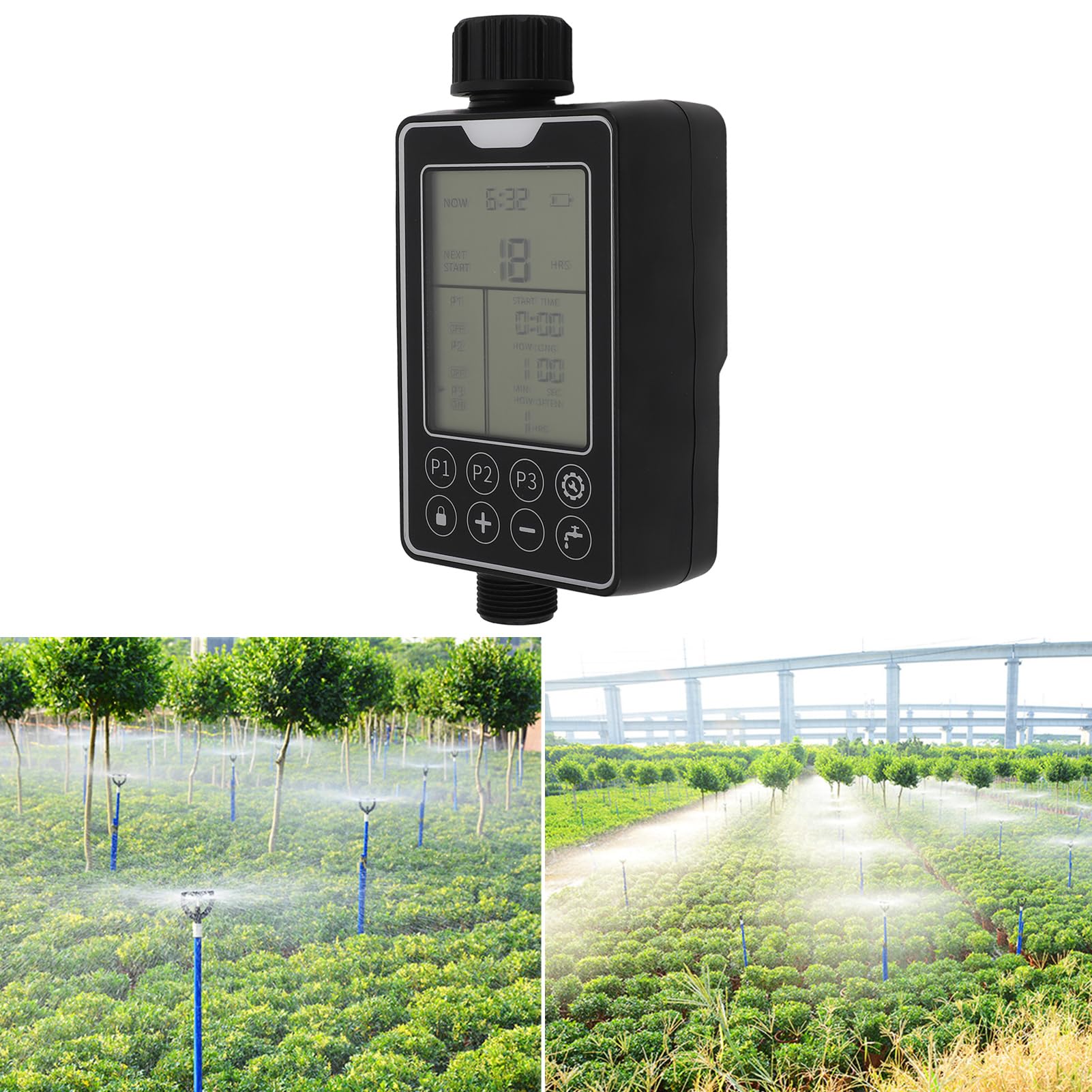 Timer irrigatore Timer Acqua per Esterni Touch Screen Intelligente di irrigazione Impermeabile 1 Presa per Prato da Giardino