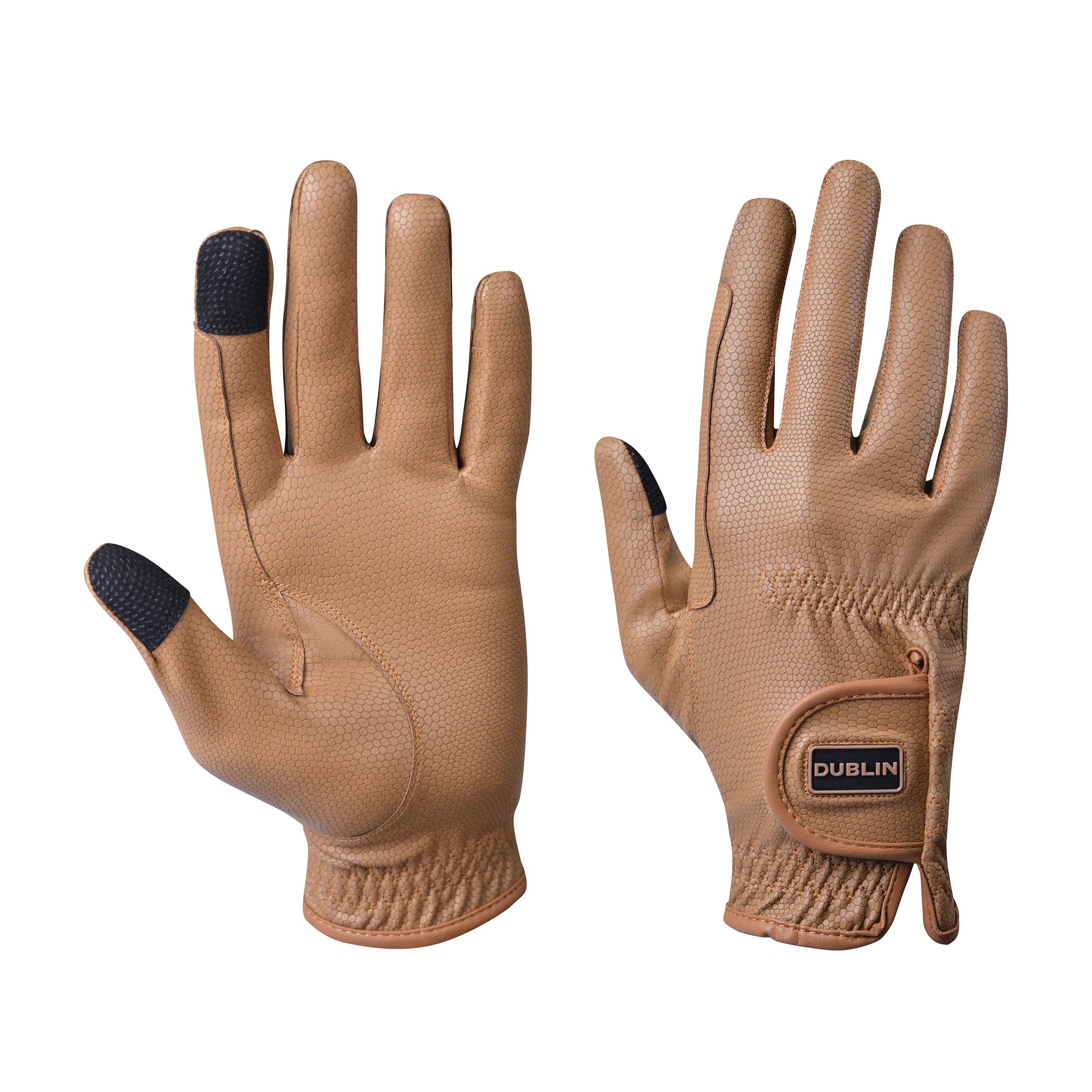 Dublin Everyday Touch Screen Compatible Riding Gloves, Caramel, Medium/7