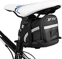 BV Expandable Strap-On Bike Saddle Bag with 3M Reflective Trim & Taillight Hanger - Secure Cycling Seat Pack for Essentials