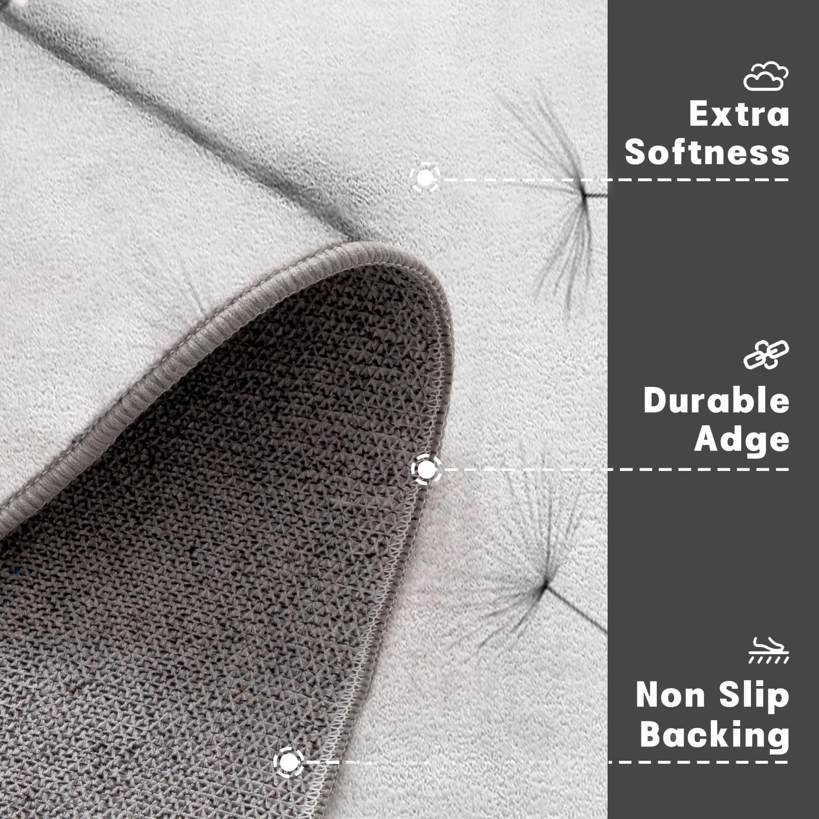 Felpudo Ultrafino Para Interiores, 80X120Cm, Silueta Sencilla De Diente De León Alfombra Antideslizante Lavable Para Entrada, Plantas Pintadas A Mano Felpudo De Perfil Bajo, Atrapa Suciedad, Blanco