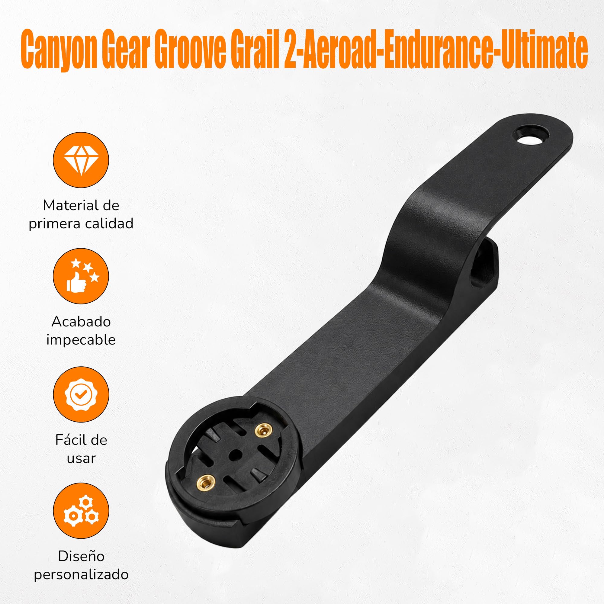 Soporte de Manillar Reforzado V3 Compatible con Canyon Gear Groove (Grail Gen 2, Aeroad, Endurace, Ultimate) - Anclaje Frontal Bicicleta para GPS, Ciclocomputadores, Luces Nylon PA12 + CF