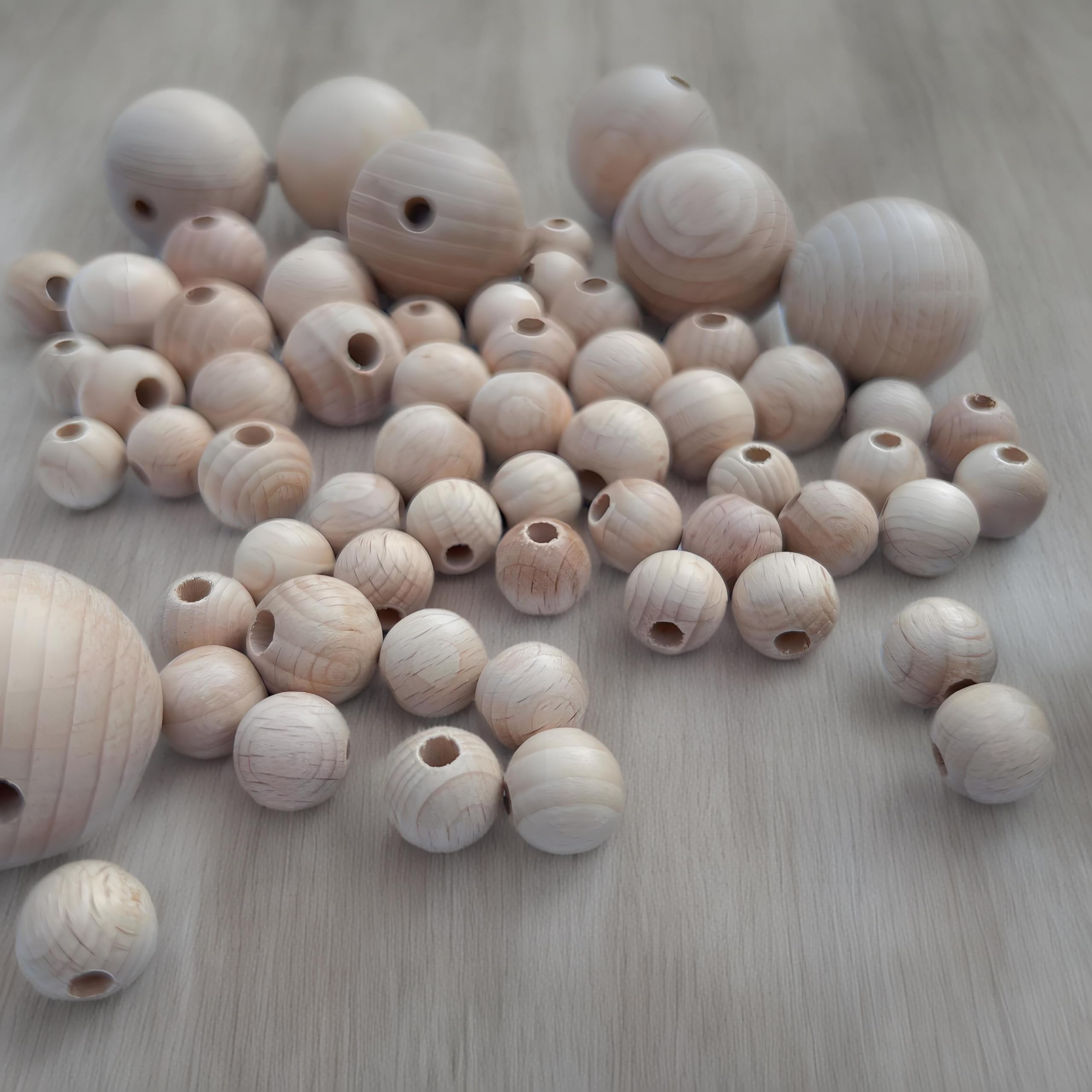 YIEUR 30 stuks grote houten kralen om te rijgen, 25 mm houten bal, beukenhout, ronde houten kralen, natuurlijke houten kralen met gat om zelf sieraden te maken (25 mm YIEUR 30 stuks grote houten kralen om te rijgen, 25 mm houten bal, beukenhout, ronde houten kralen, natuurlijke houten kralen met gat om zelf sieraden te maken (25 mm