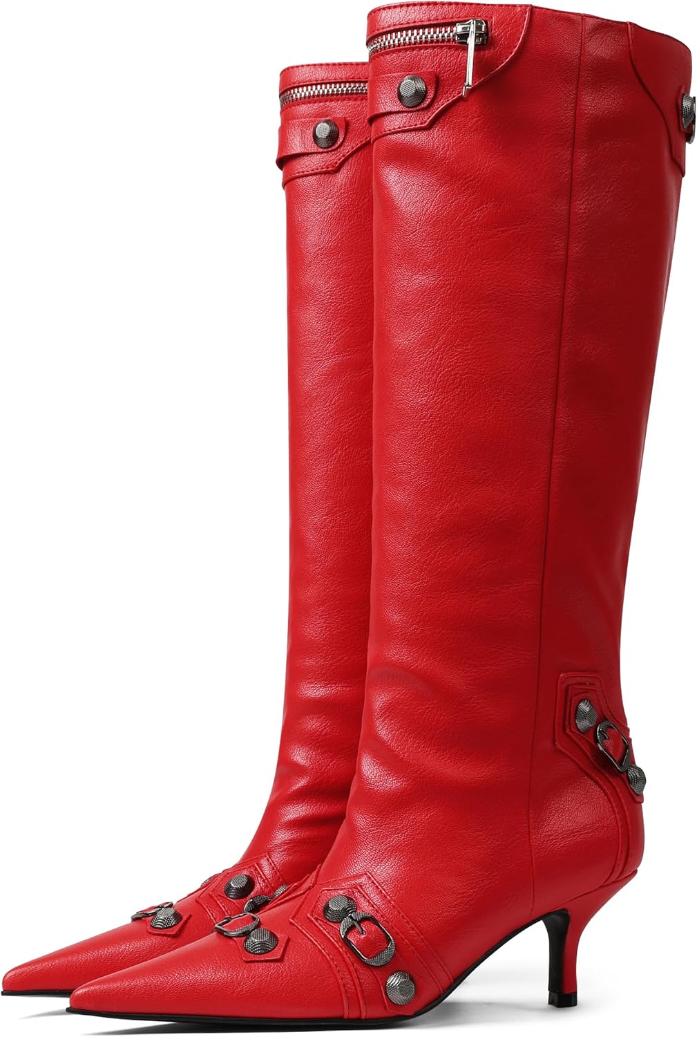 Oiamenne Knee High Boots for Women Wide Calf Boots Pointed Toe Tall Boots Kitten Heel Boots Womens Fall Winter Boots for Party Gifts Dress - Image 3