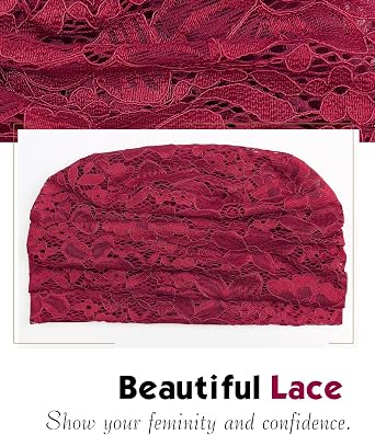 Womens Viscose Beanie Lace Turban Soft Sleep Cap Chemo Hats
