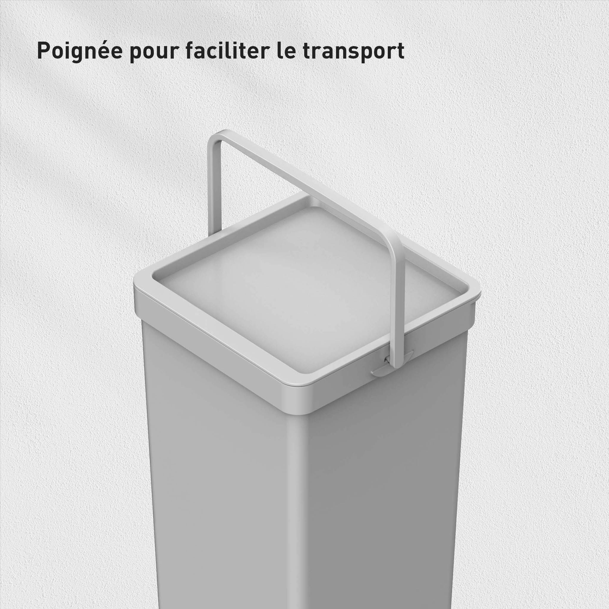 EKO Poubelle Cuisine Double Tri 2 Compartiments 20L + 15L Extractible | sous Évier avec Rails Coulissants | Fermeture Silencieuse Compact Double