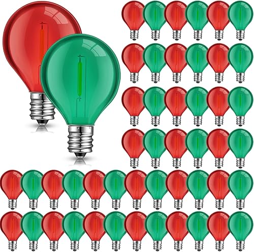 Miniatura 1 de LEIFIDE 100 bombillas G40 de 1 W, bombillas LED de globo de repuesto para bombillas LED C7 y E12 con base de tornillo de candelabro, bombillas LED