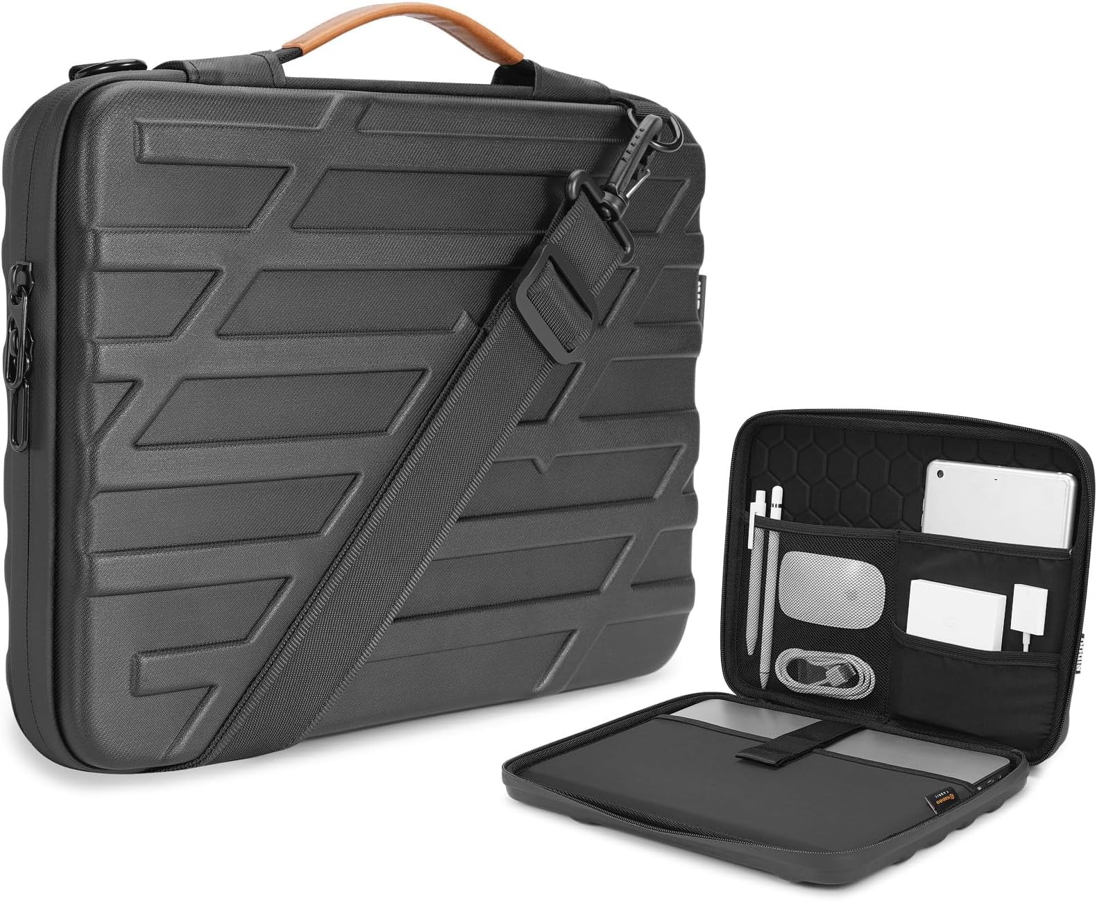 NIDOO 13 14 Inch Hard Shell Laptop Sleeve Shockproof Shoulder Bag Protective Carrying Case PC for 14" 13" MacBook Pro M3 M2 / 13.6" MacBook Air / 13.5" Surface Laptop 5 4/14" ThinkPad X1 Yoga Carbon