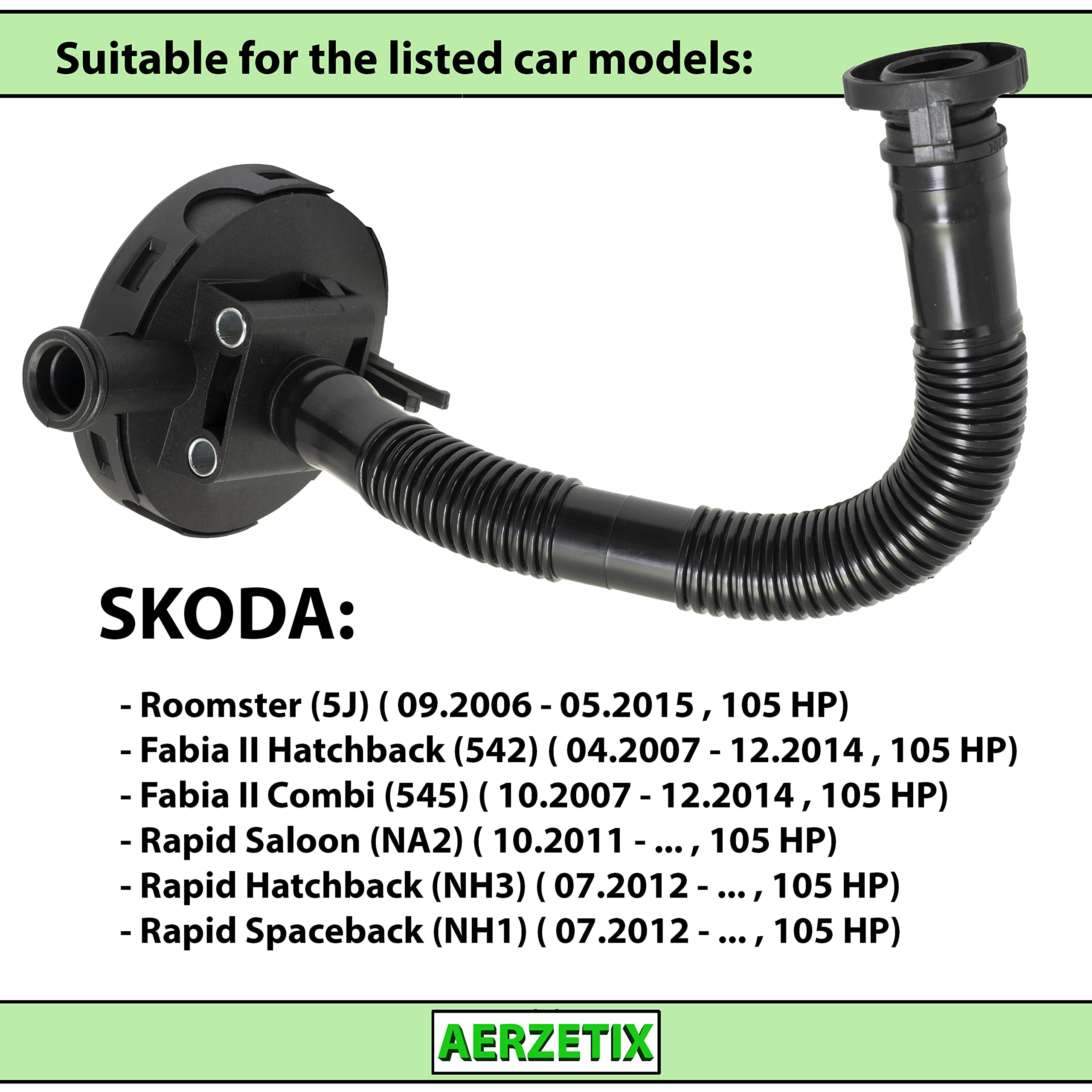 AERZETIX - C66198 - Soupape, dégazage du carter avec bague d'étanchéité - compatible avec 03C103201K, 03C103201L, 03C103201N - recyclage des gas, voiture