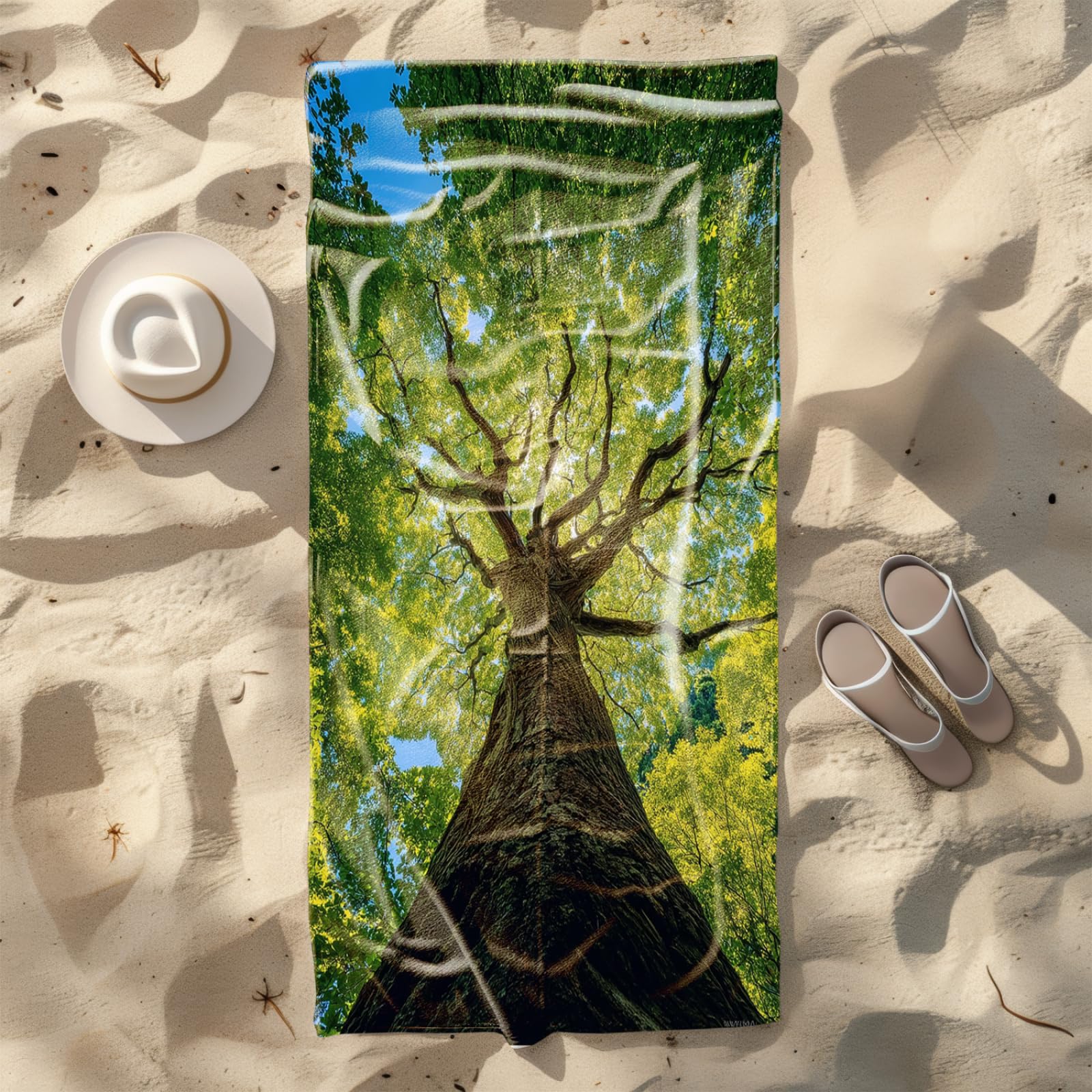 Générique Serviette de Plage 90X180 Arbre Vert