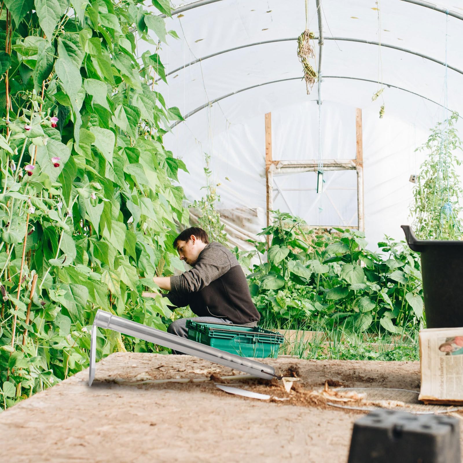 Attrezzo Manuale da Giardino in Acciaio Inox Argento per Diserbo | Impugnatura Antiscivolo Confortevole, Facile da Usare, per Scuola e Ufficio