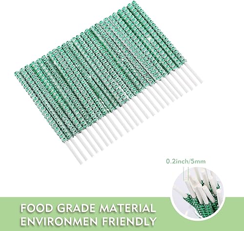 Miniatura 2 de 25 palitos de papel brillantes para tartas, palitos de piruleta con diamantes de imitación con brillantina, soporte para dulces para chocolate,