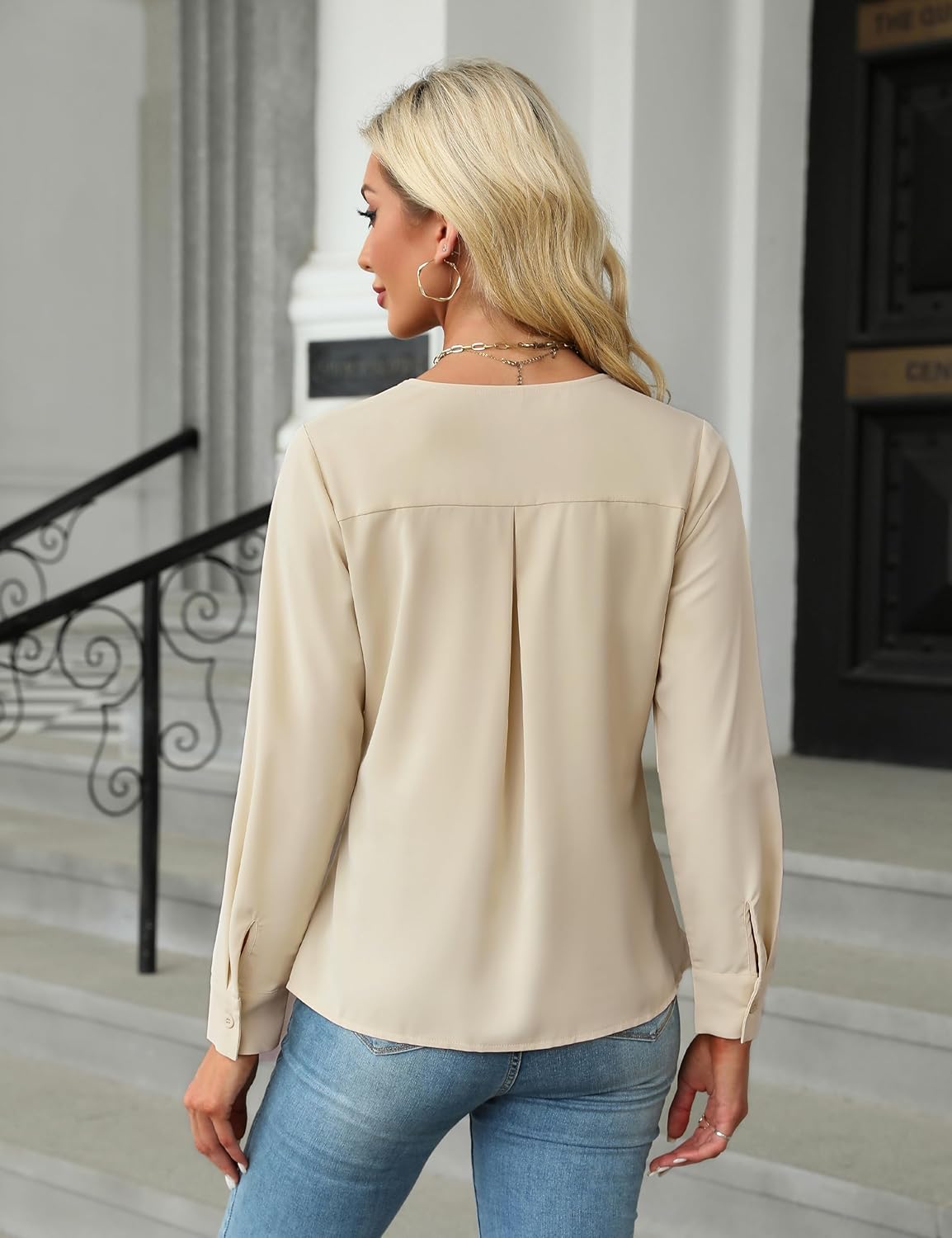 BMJL Womens Dressy Casual Blouses Business Work Tops Fall Long Sleeve Shirts 2024 - Image 3