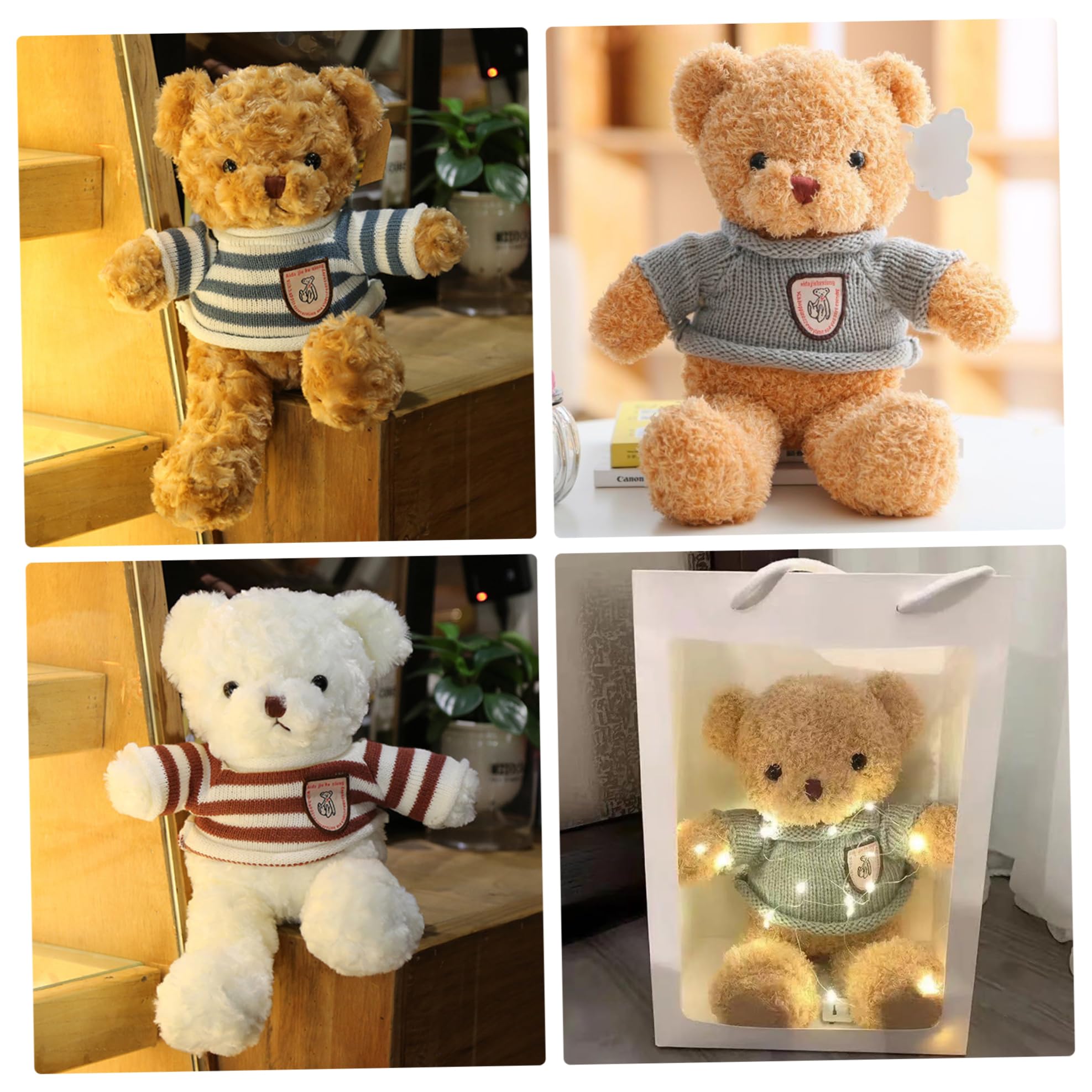 Set De 5 Suéteres Para Osito De Peluche – Ropa Para Osos De 8 A 12 Pulgadas – Atuendos De Tela Suave Para Juego Imaginativo Y DIY
