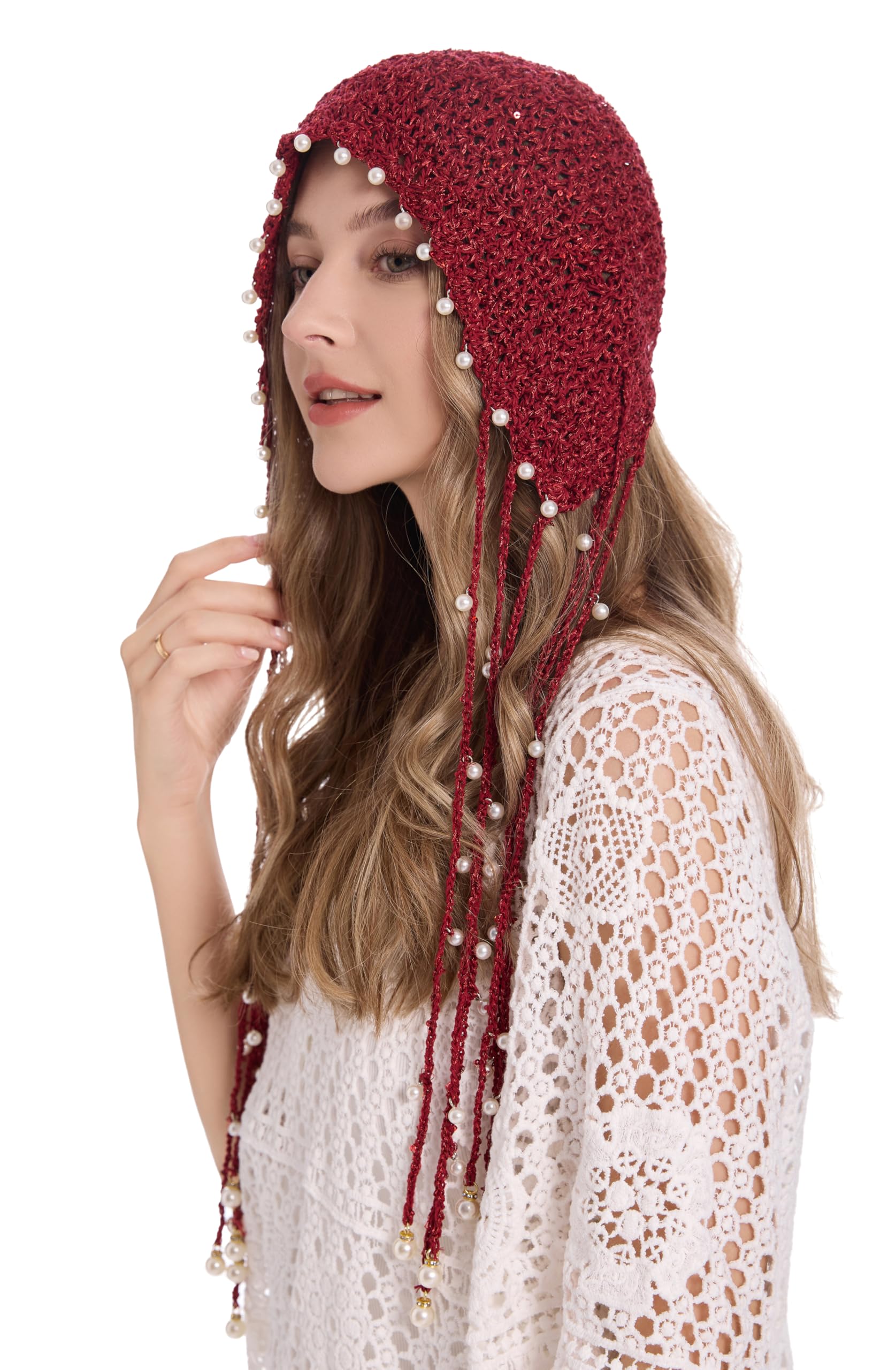 ZLYC Gorro de algodón para mujer con borla hecho a mano
