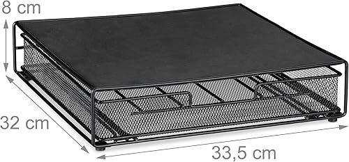 Miniatura 3 de 10028956_46 - Soporte para 36 Dolce Gusto Café, Cajón de Cápsula Antideslizante Metal, Alto x Ancho x Profundidad 3.1 x 13.2 x 12.6 in, Negro, Acero