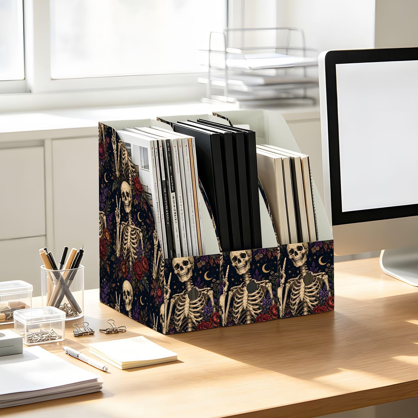 Organizer classico scheletro bianco con archivio verticale
