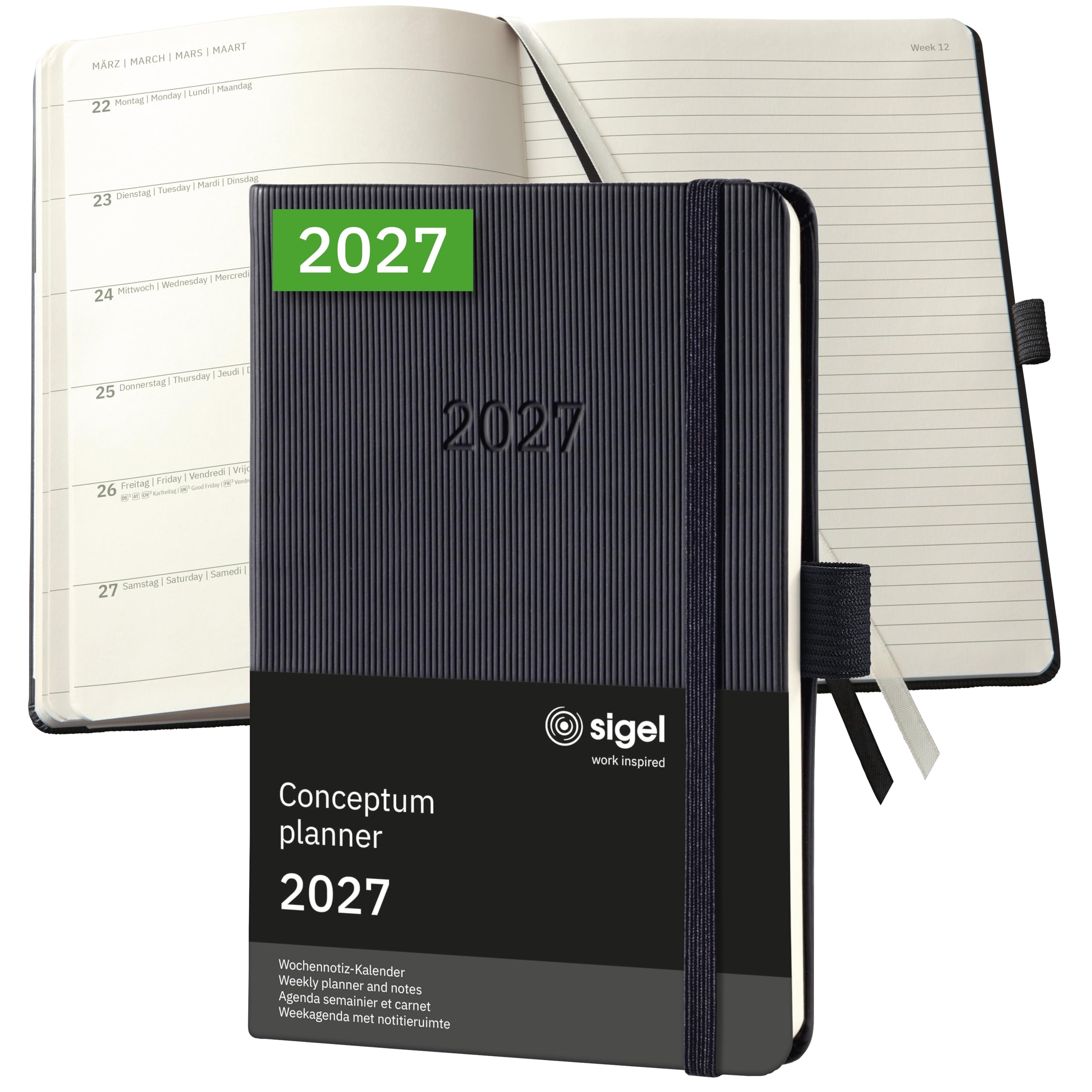 SIGEL Conceptum 2027 Weekly Diary & Notebook A6 Hard Cover